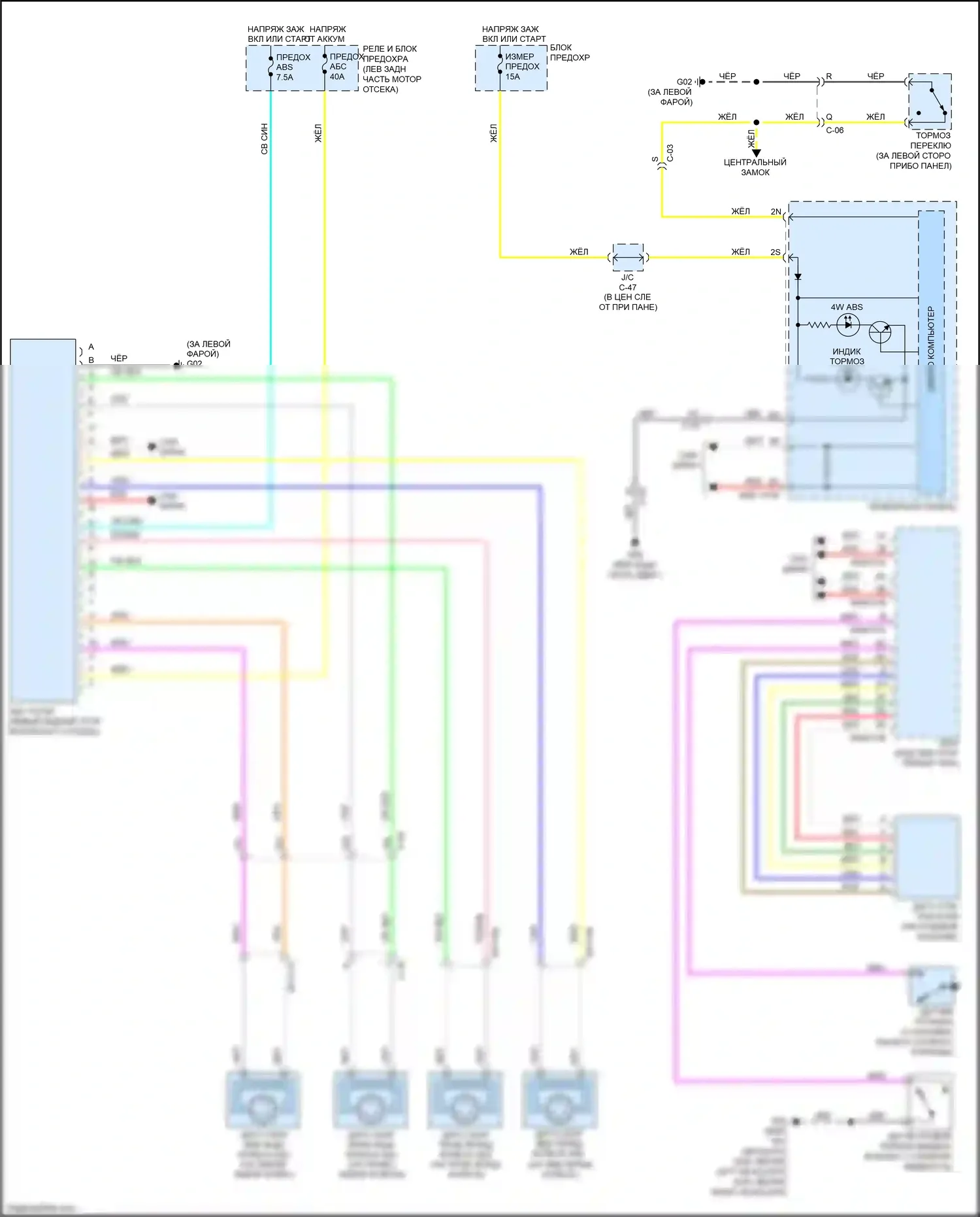 3 Mazda BL рестайлинг (2011-2013): Антиблокировочная электросхема тормозов, без контроля динамической устойчивости 
