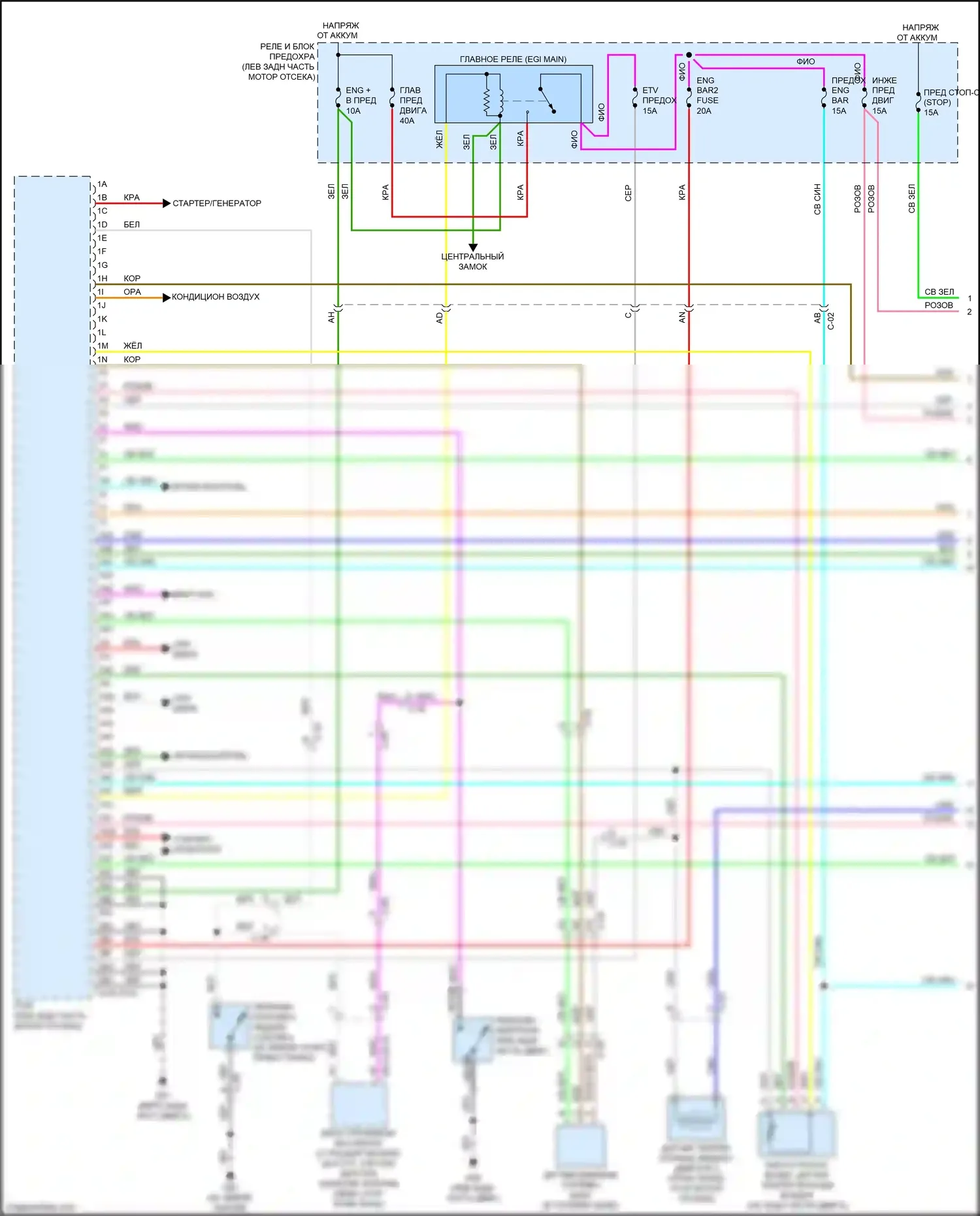 3 Mazda BL рестайлинг (2011-2013): Электросхема двигателя 2.3л турбо (1 из 4) 