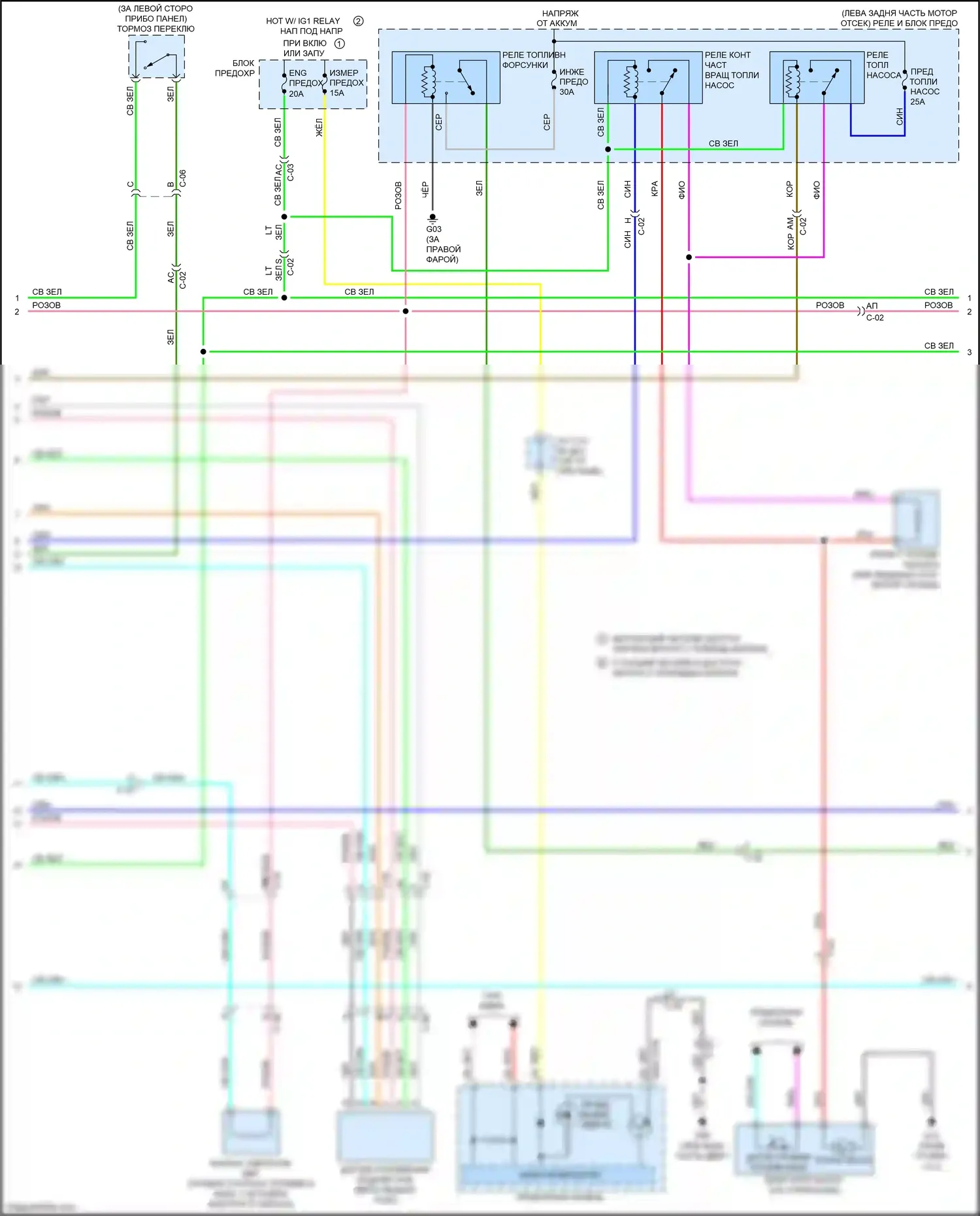 3 Mazda BL рестайлинг (2011-2013): Электросхема двигателя 2.3л турбо (2 из 4) 