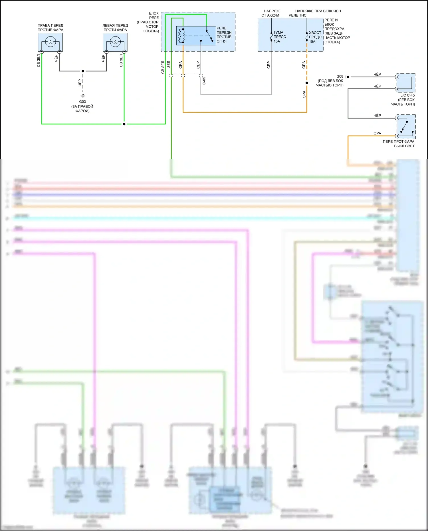 3 Mazda BL рестайлинг (2011-2013): Электросхема фар (2 из 2) 