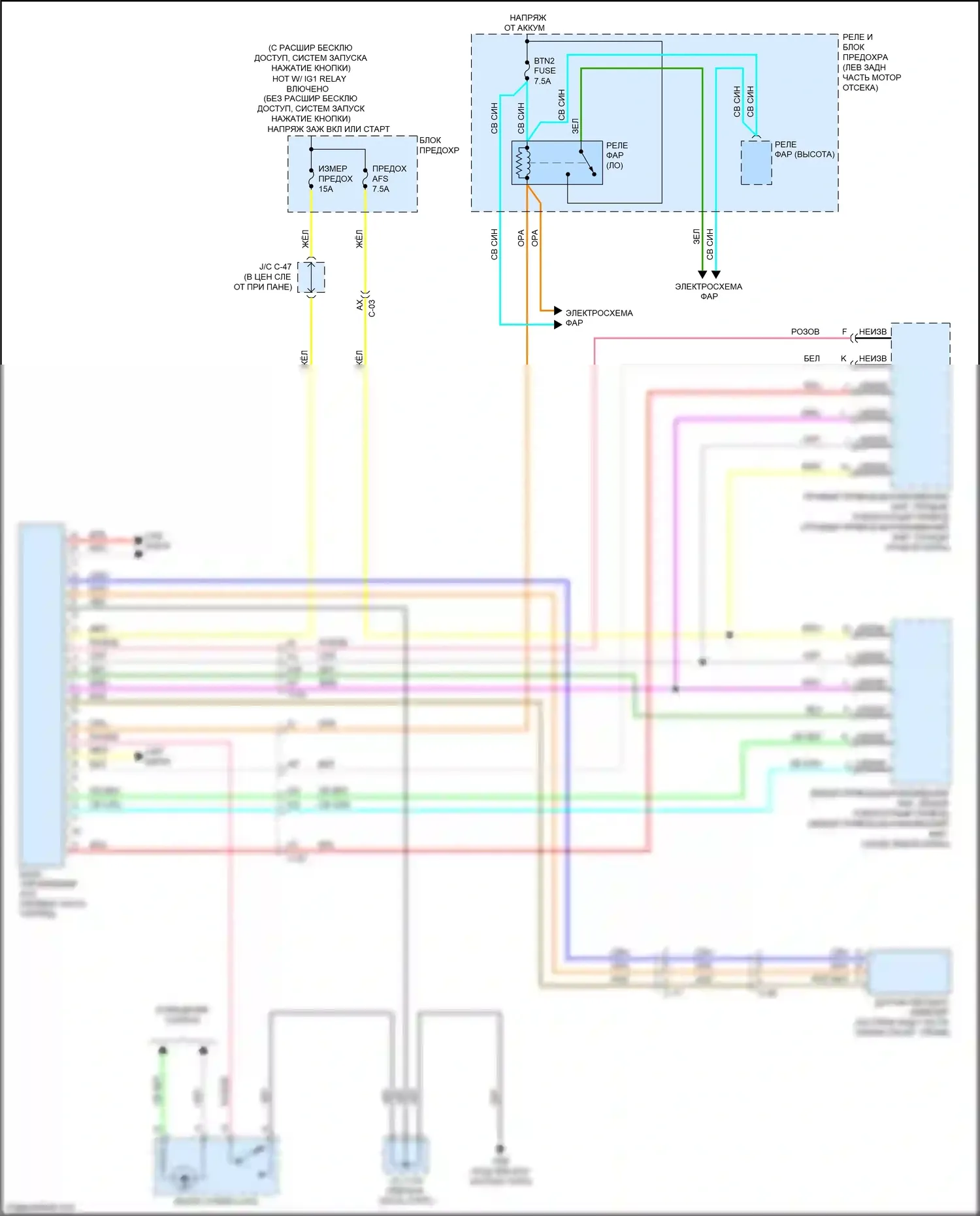 3 Mazda BL рестайлинг (2011-2013): Электросхема корректора фар 