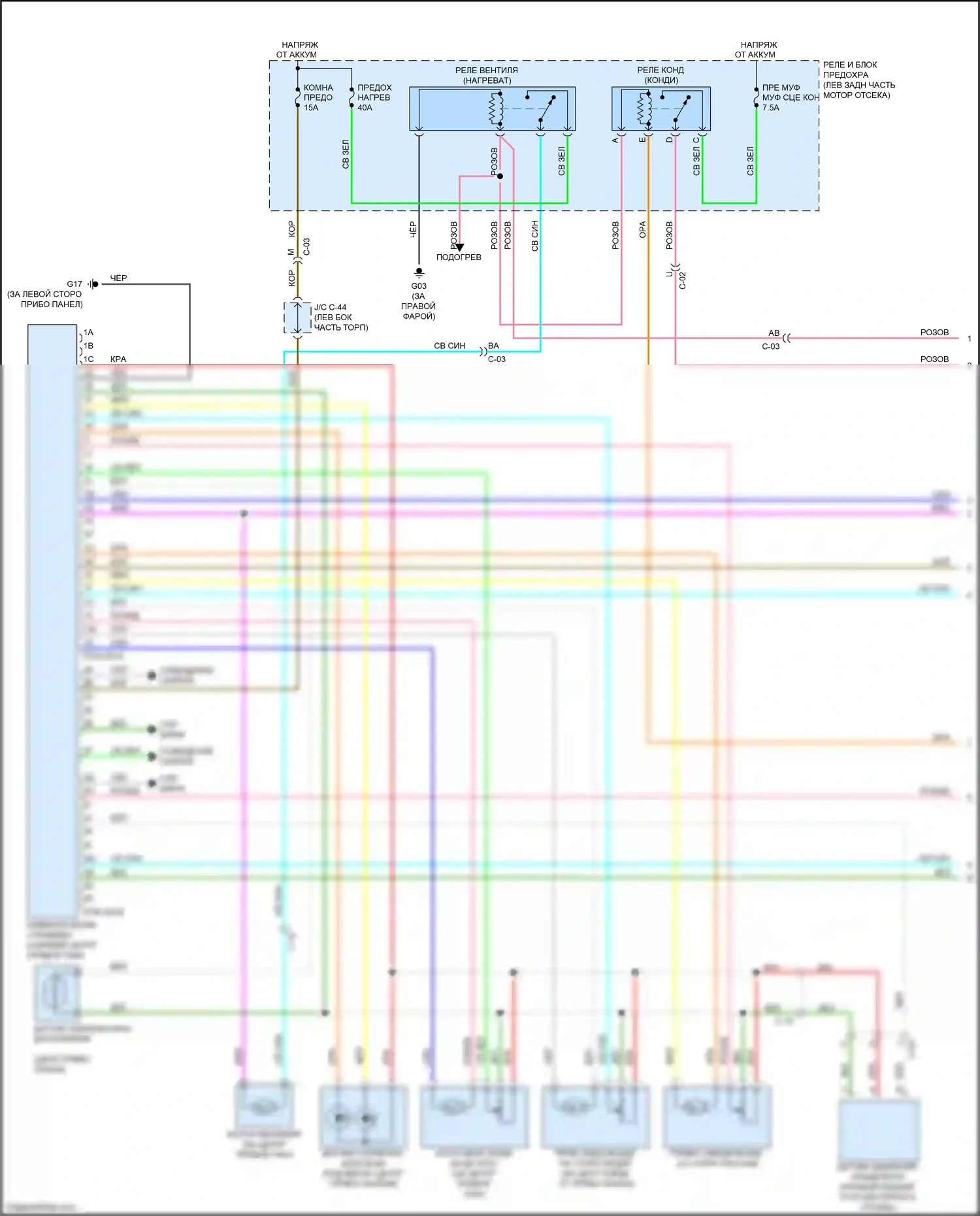3 Mazda BL рестайлинг (2011-2013): Электросхема климат контроля (1 из 2) 