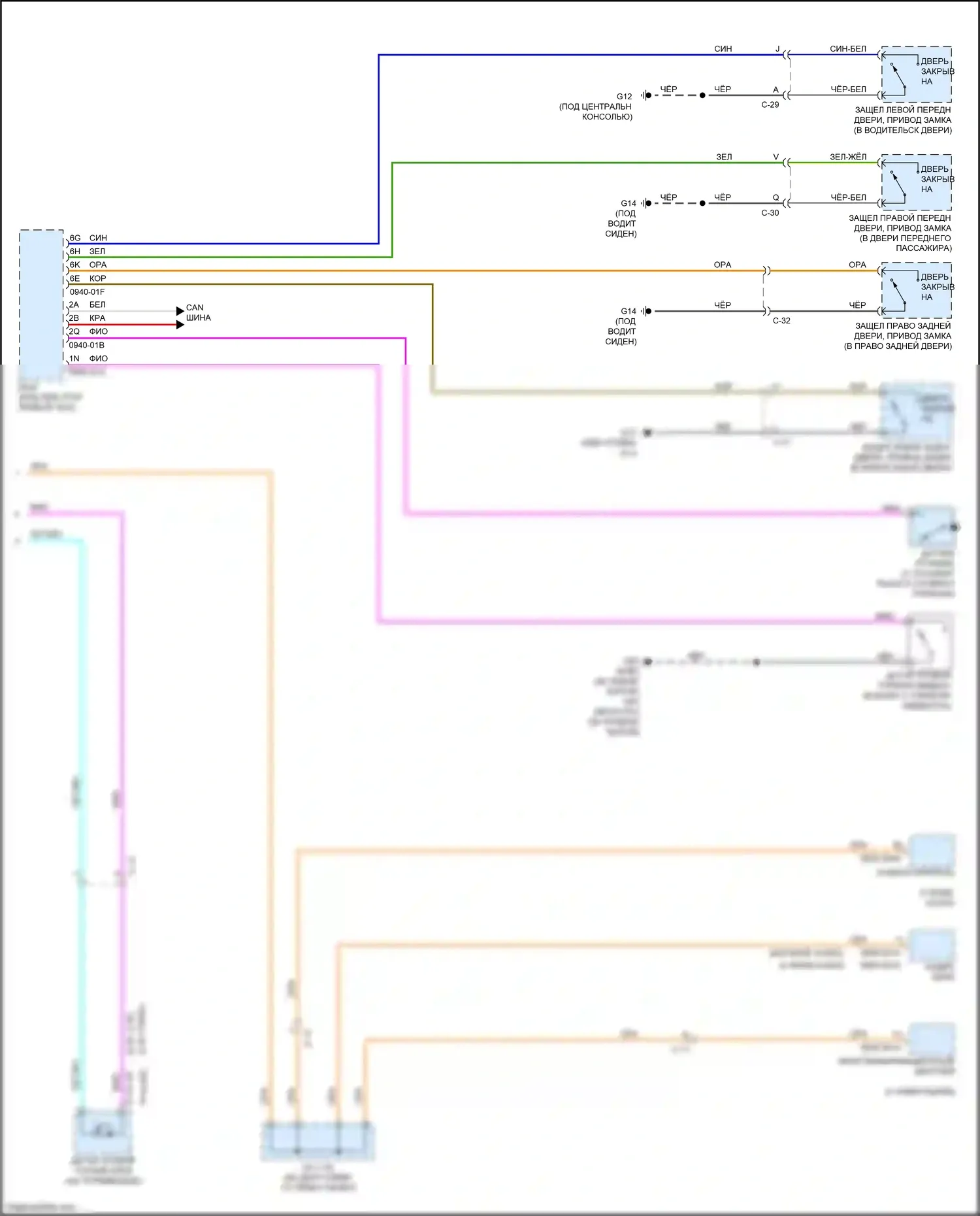 3 Mazda BL рестайлинг (2011-2013): Электросхема приборной панели (2 из 2) 