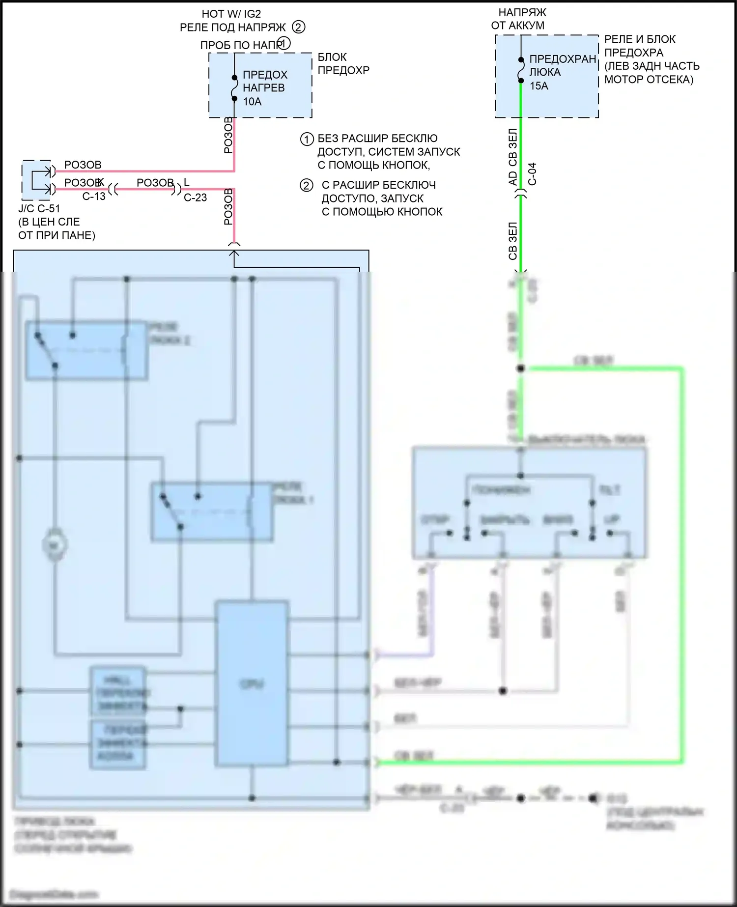 3 Mazda BL рестайлинг (2011-2013): Электросхема складной крыши/люка 