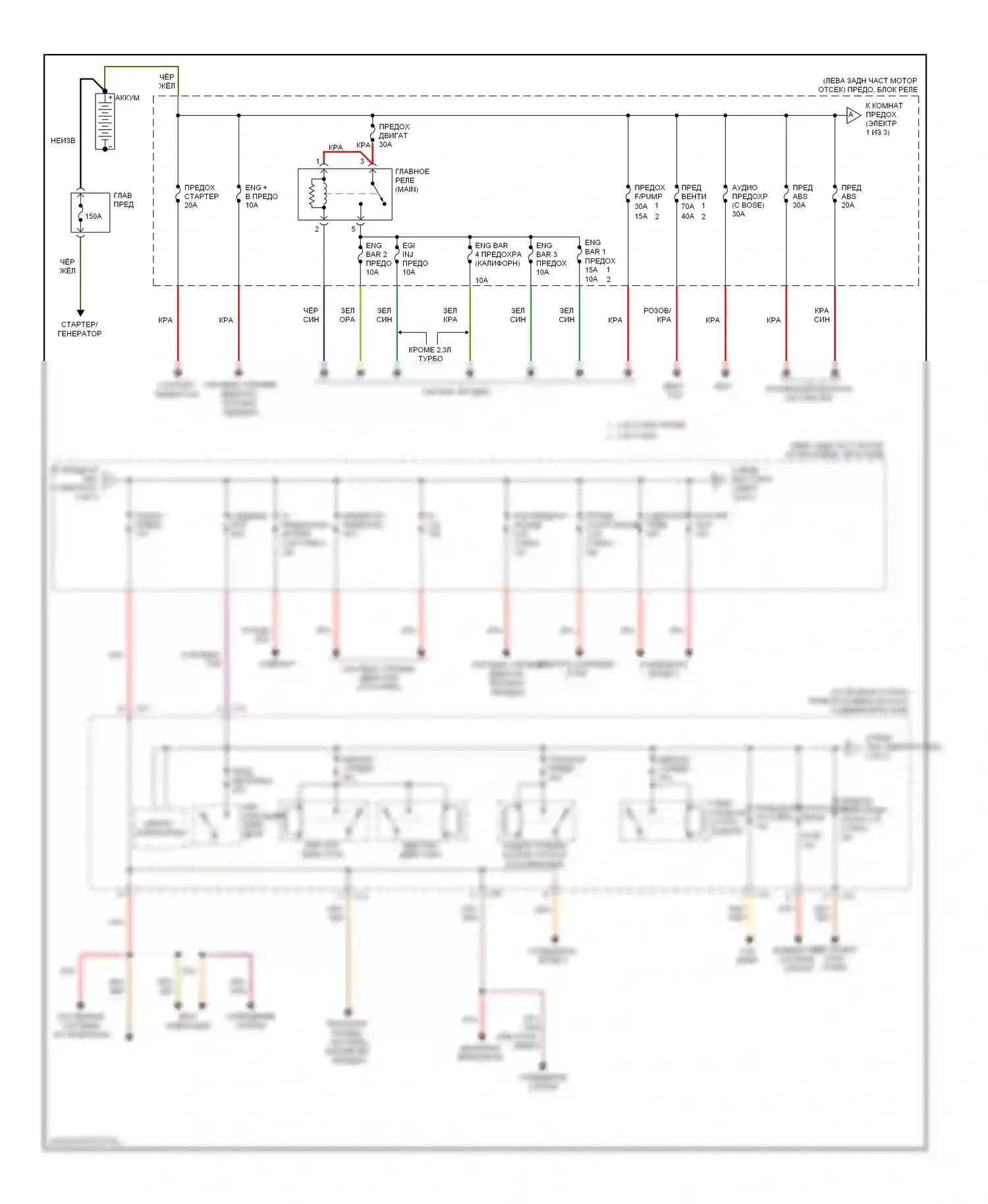 3 Mazda BL (2008-2011): Электросхема блока предохранителей реле (1 из 3) 