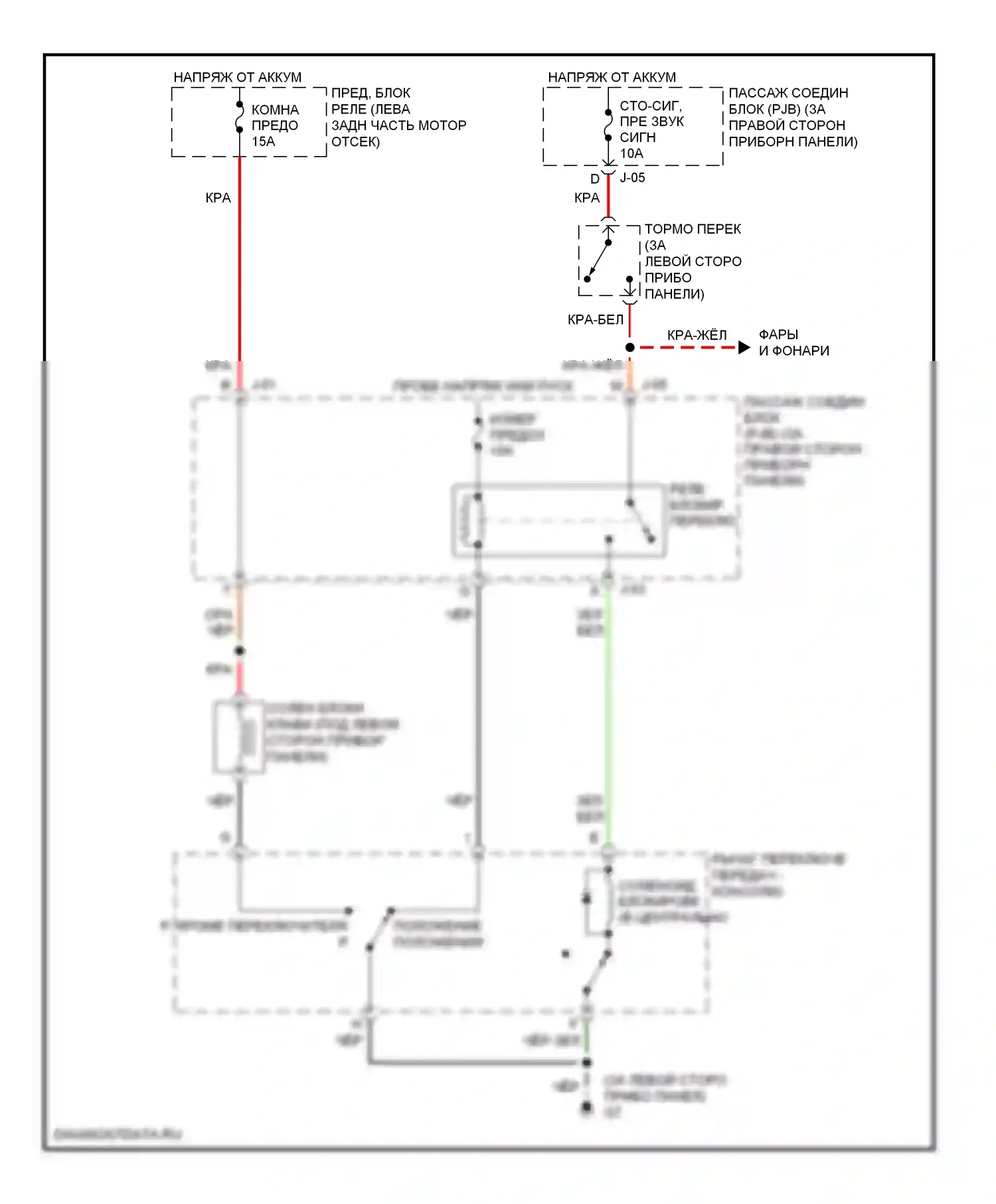 3 Mazda BL (2008-2011): Электросхема блокировки селектора 