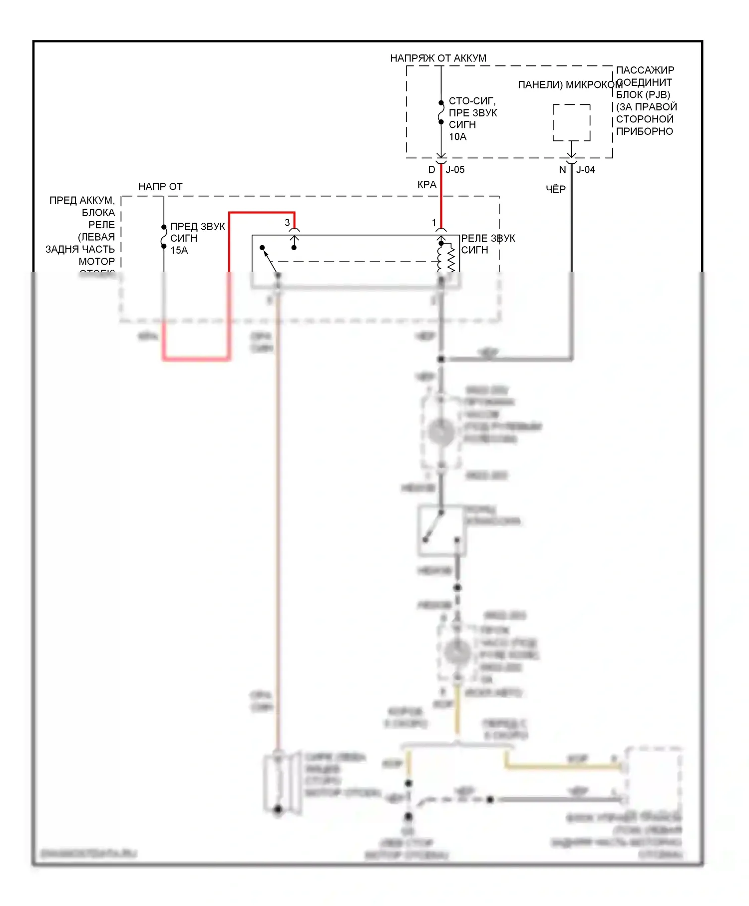 3 Mazda BL (2008-2011): Электросхема клаксона 