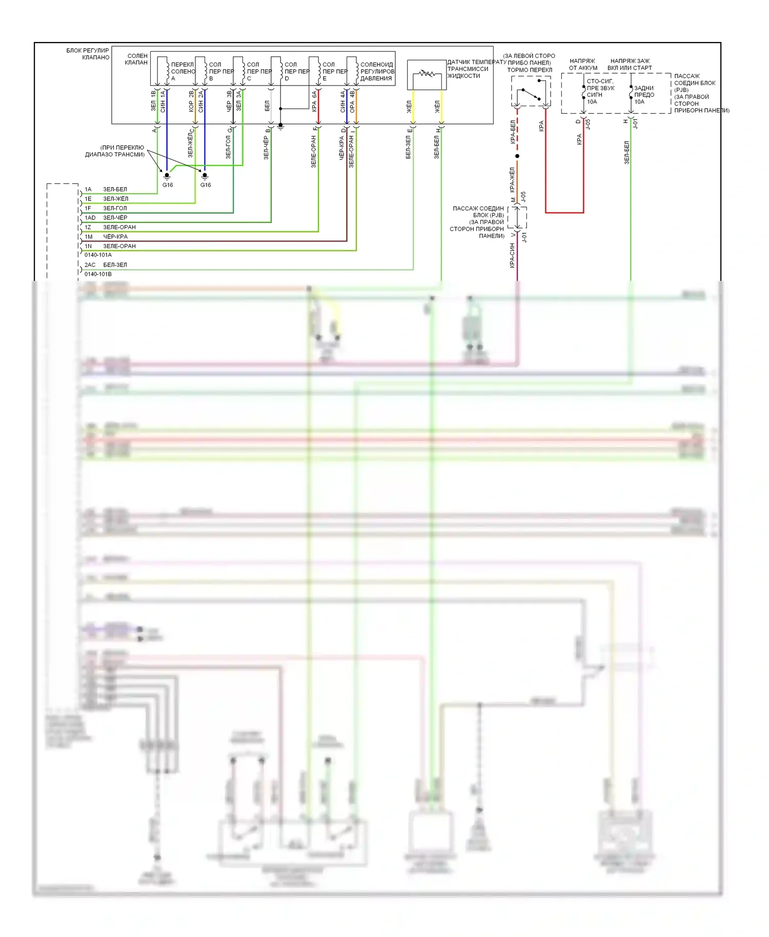 3 Mazda BL (2008-2011): Электросхема коробки передач, калифорния, 4-ступенчатая автоматическая коробка передач (1 из 2) 