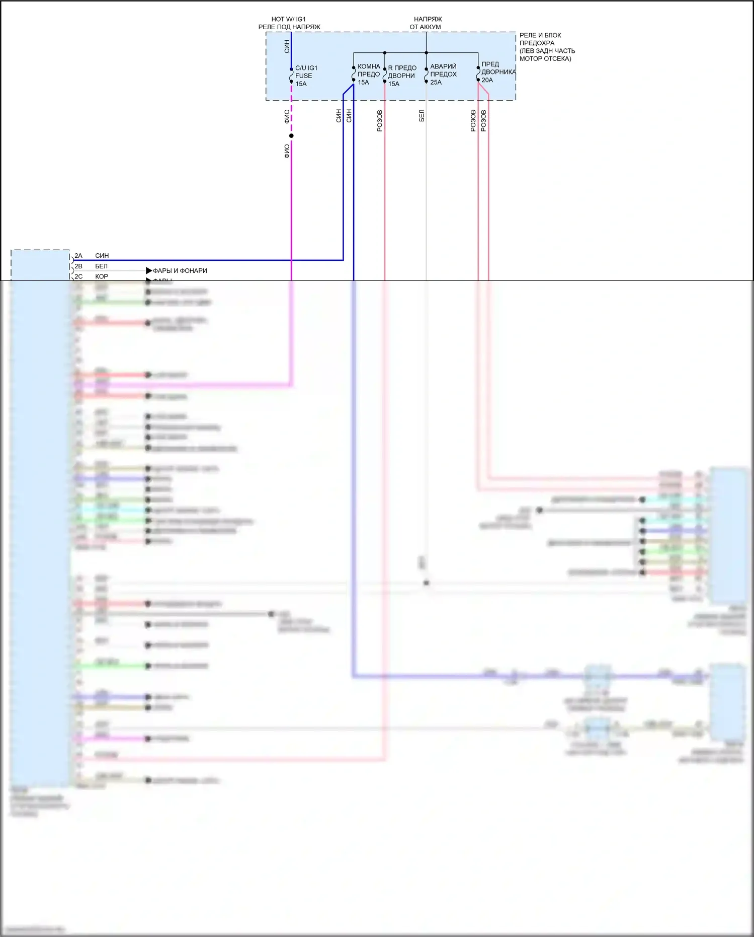 3 Mazda BM рестайлинг (2016-2019): Электросхема блока управления передним кузовом 