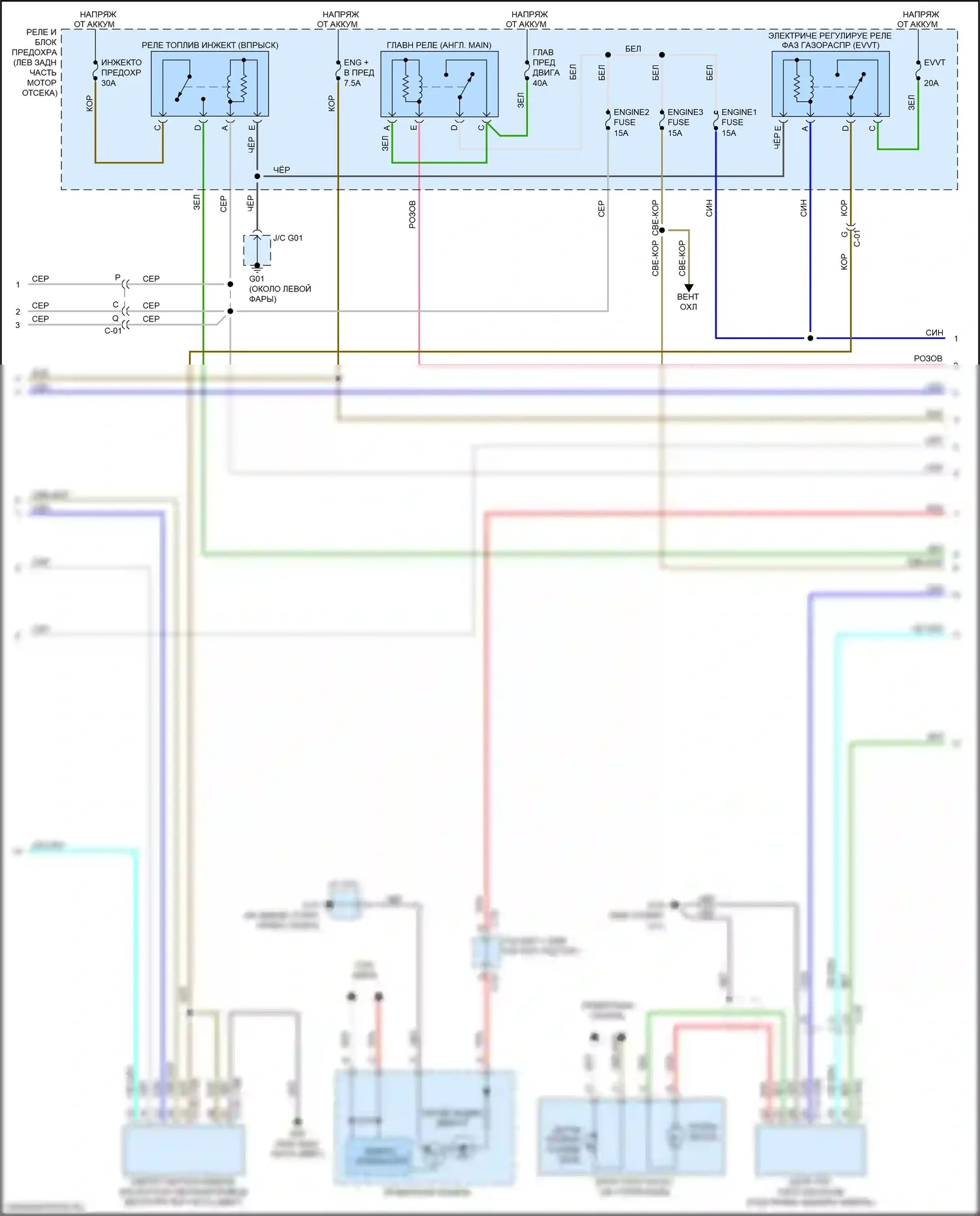 3 Mazda BM рестайлинг (2016-2019): Электросхема двигателя 2.5l skyactiv (3 из 5) 