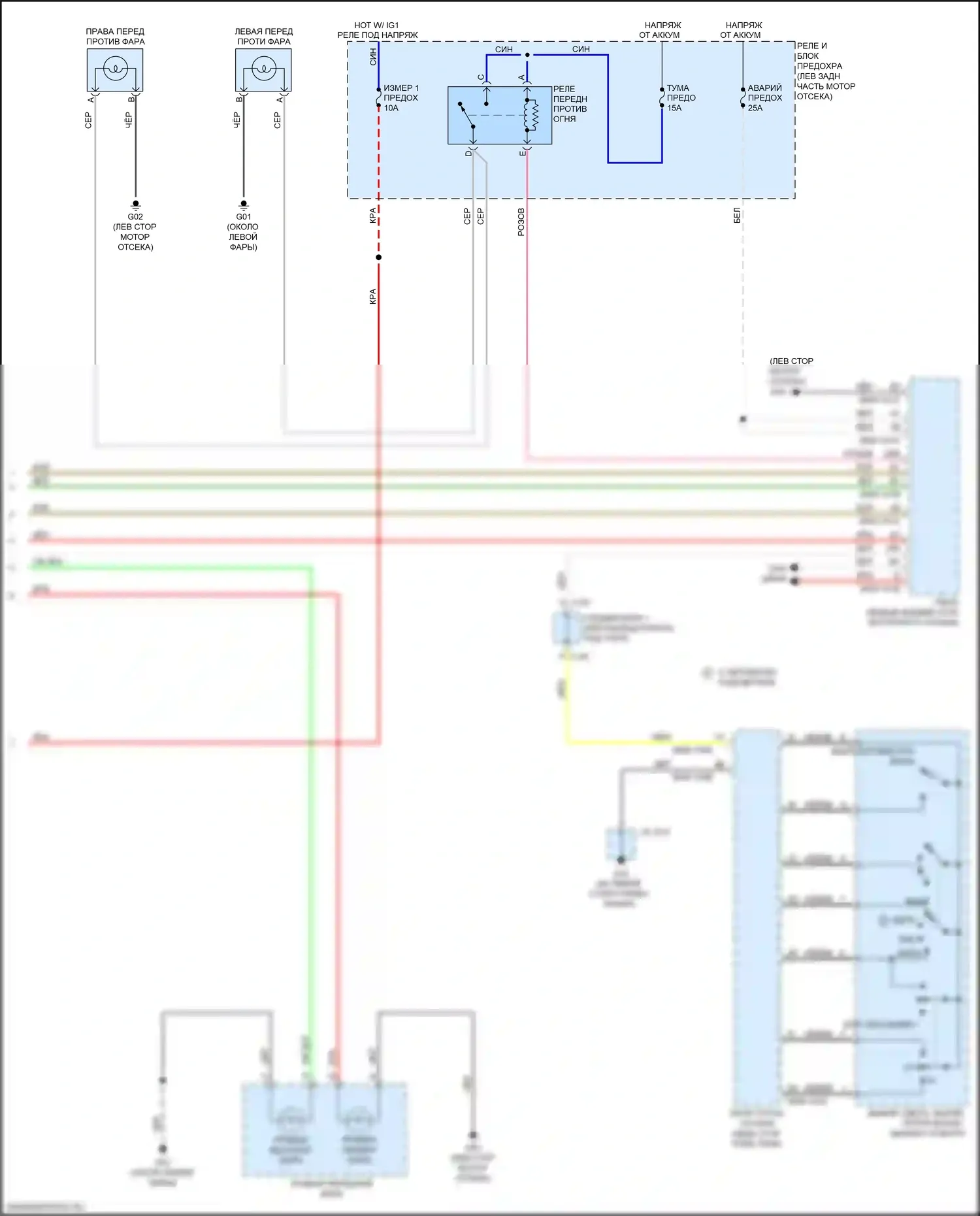 3 Mazda BM рестайлинг (2016-2019): Электросхема фар, без светодиодных фар (2 из 2) 