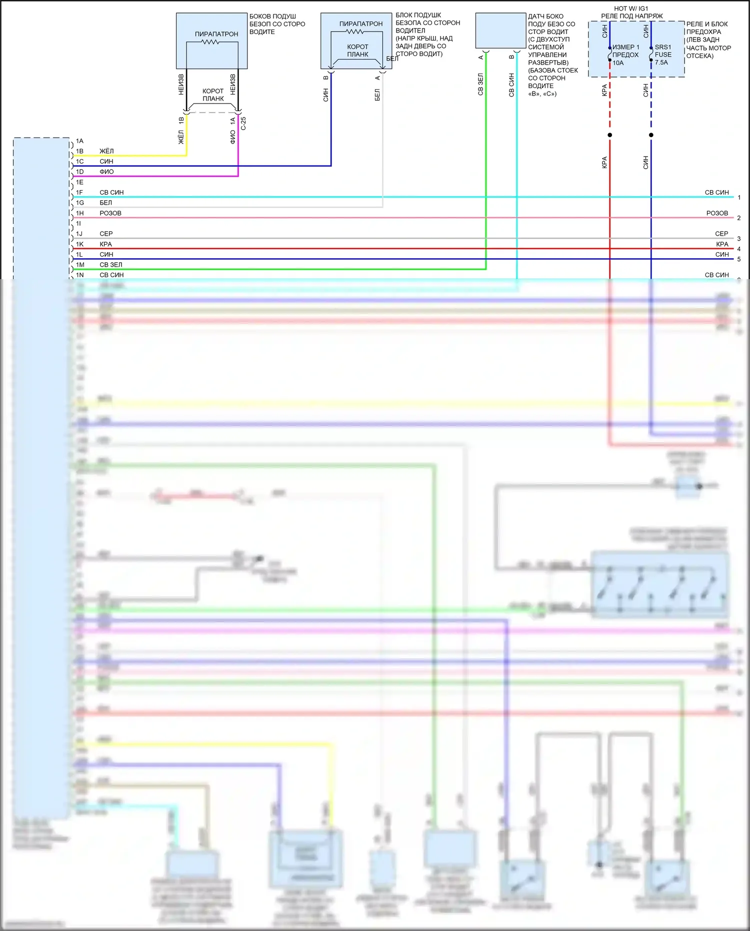3 Mazda BM рестайлинг (2016-2019): Электросхема подушек безопасности (1 из 3) 