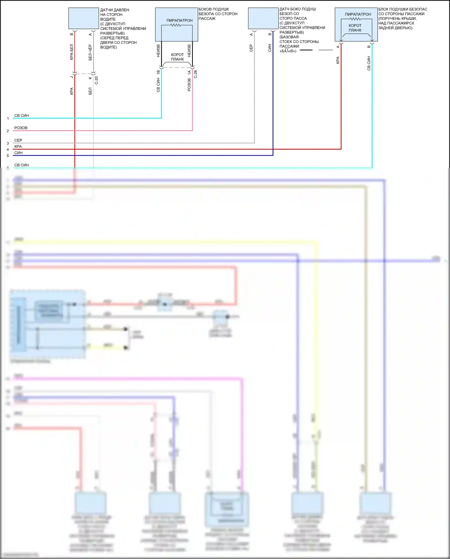 3 Mazda BM рестайлинг (2016-2019): Электросхема подушек безопасности (2 из 3) 