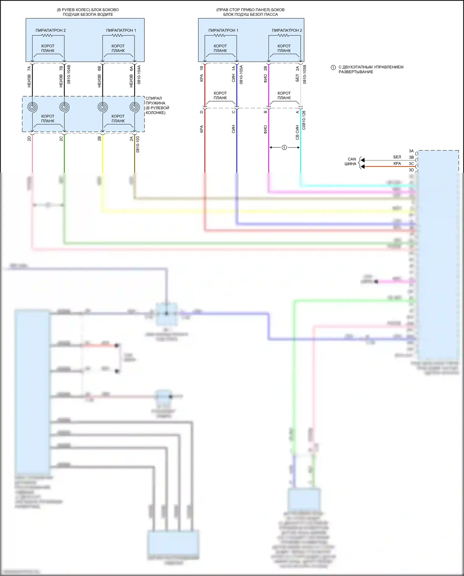 3 Mazda BM рестайлинг (2016-2019): Электросхема подушек безопасности (3 из 3) 