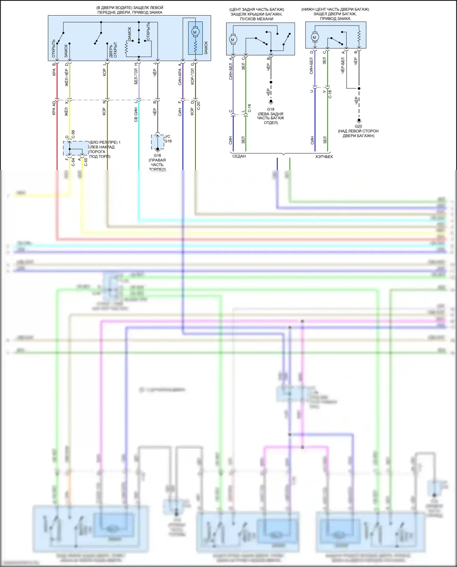 3 Mazda BM рестайлинг (2016-2019): Электросхема центрального замка (3 из 5) 