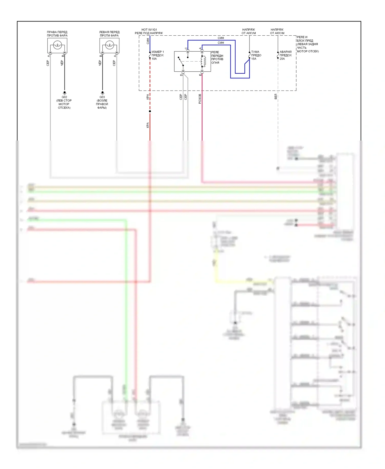 3 Mazda BM (2013-2016): Электросхема фар, без ксенона (2 из 2) 