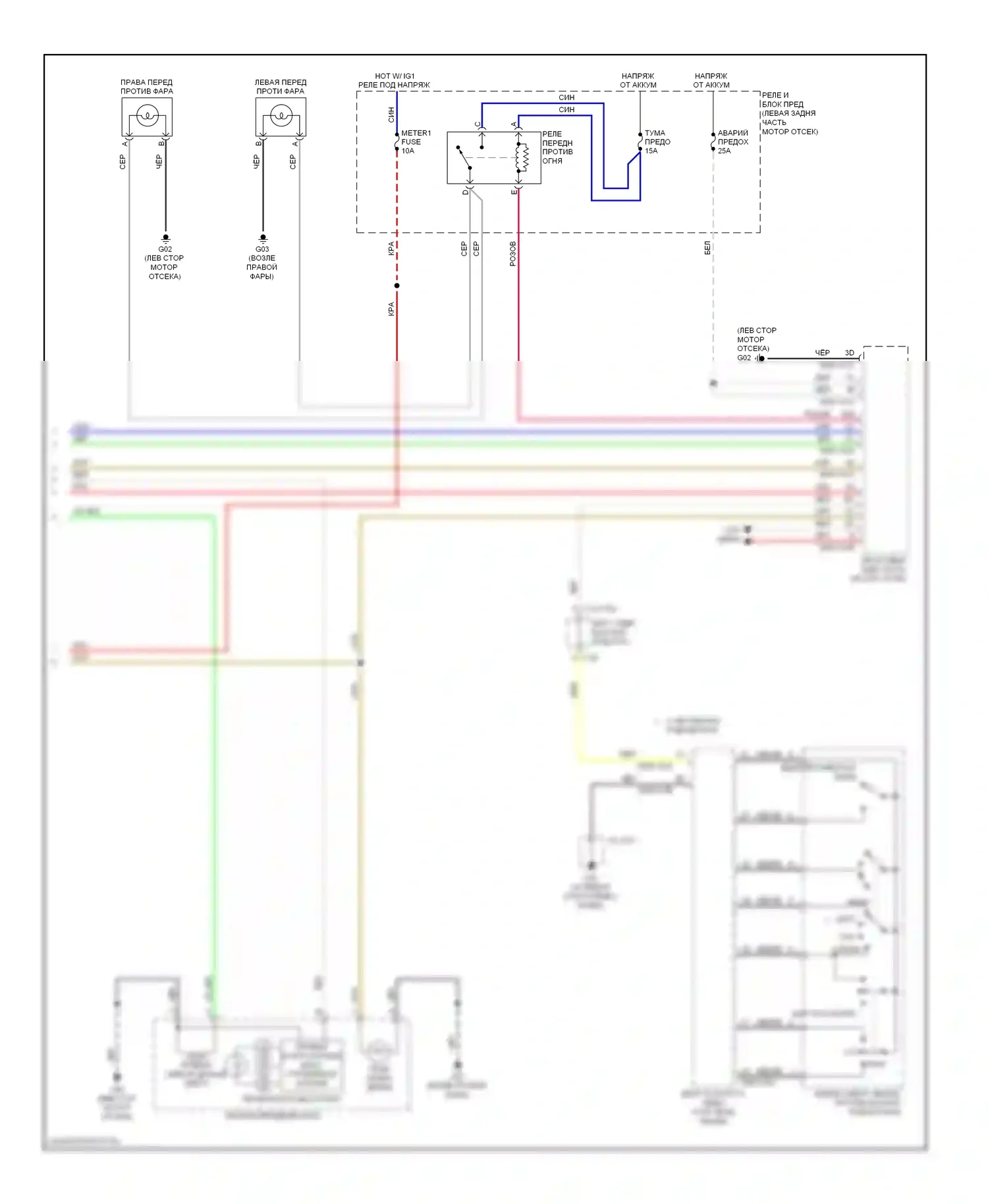3 Mazda BM (2013-2016): Электросхема фар, с ксеноном (2 из 2) 