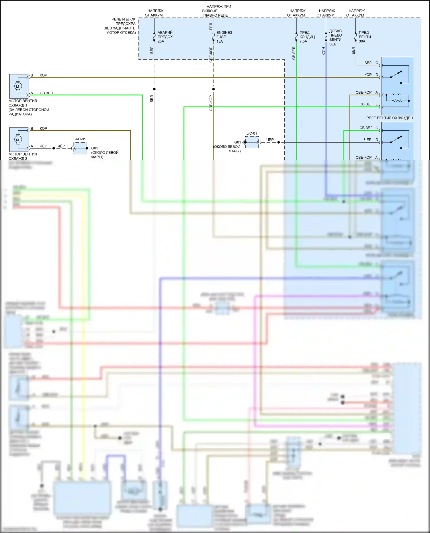 3 Mazda BM (2013-2016): Электросхема климат контроля, двойное управление (2 из 2) 