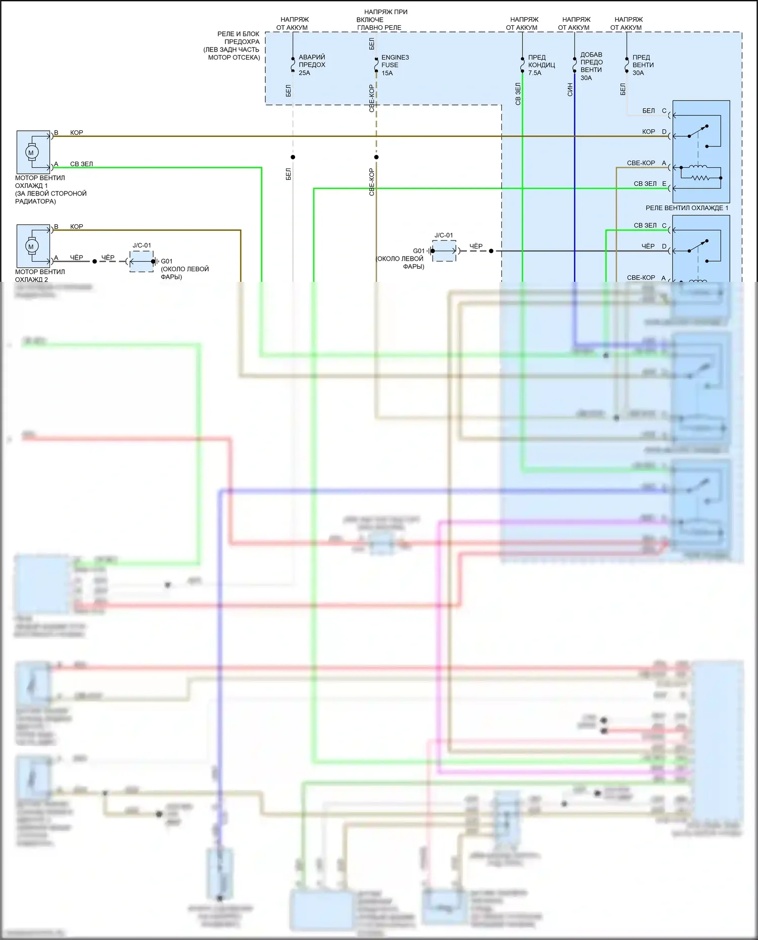 3 Mazda BM (2013-2016): Электросхема климат контроля, одиночное управление (2 из 2) 
