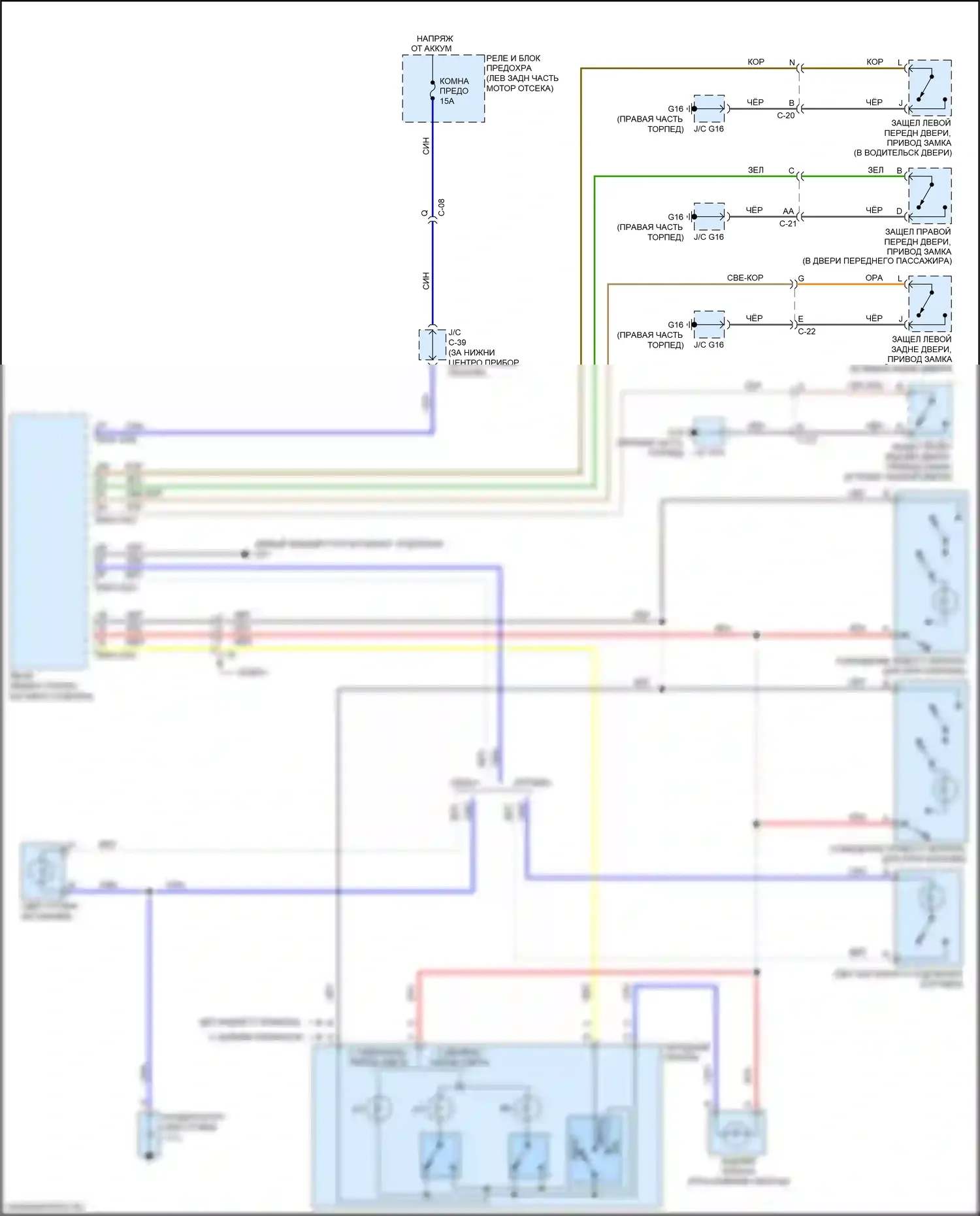 3 Mazda BM (2013-2016): Электросхема освещения салона 
