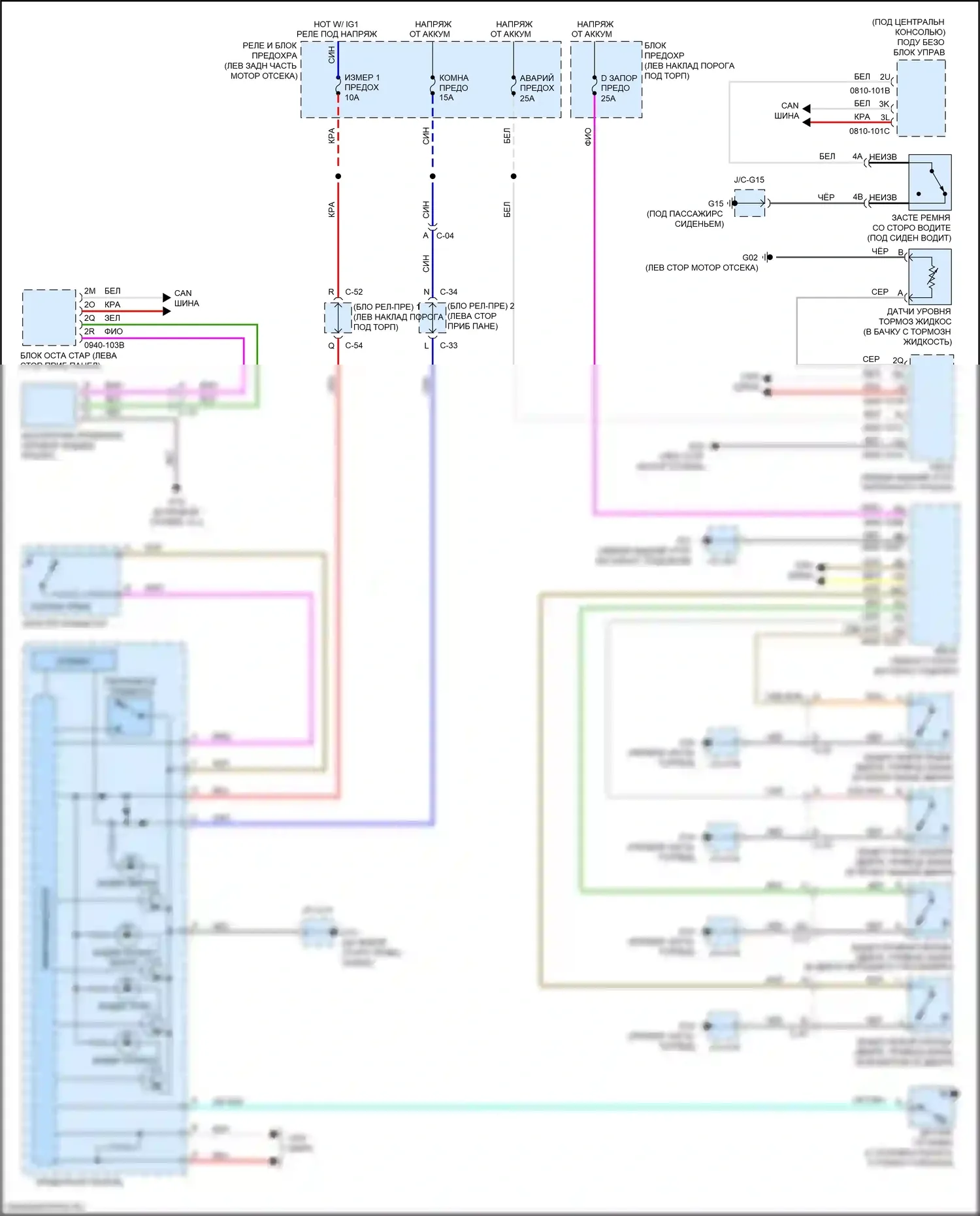 3 Mazda BM (2013-2016): Электросхема помощников водителя 