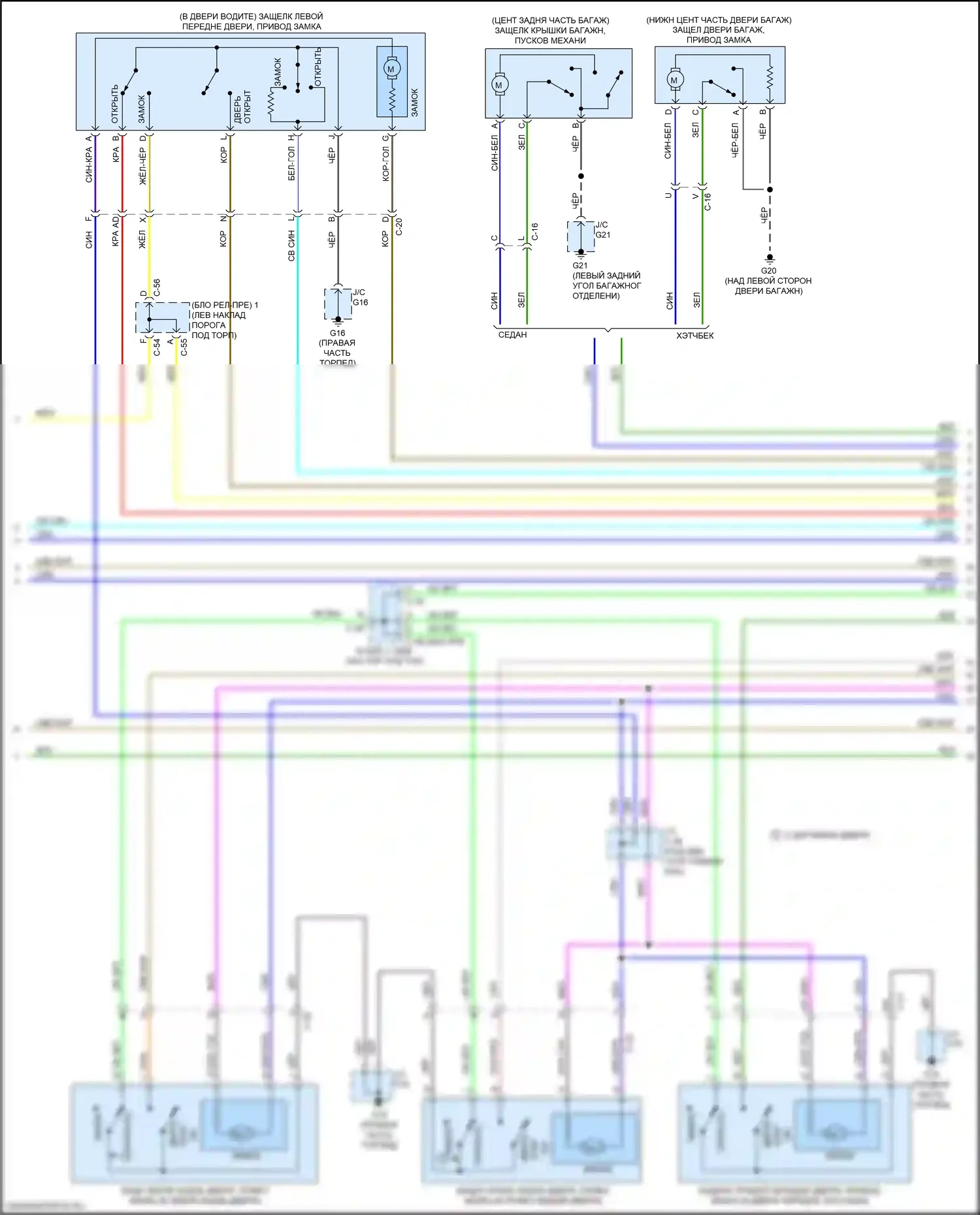 3 Mazda BM (2013-2016): Электросхема центрального замка (3 из 5) 