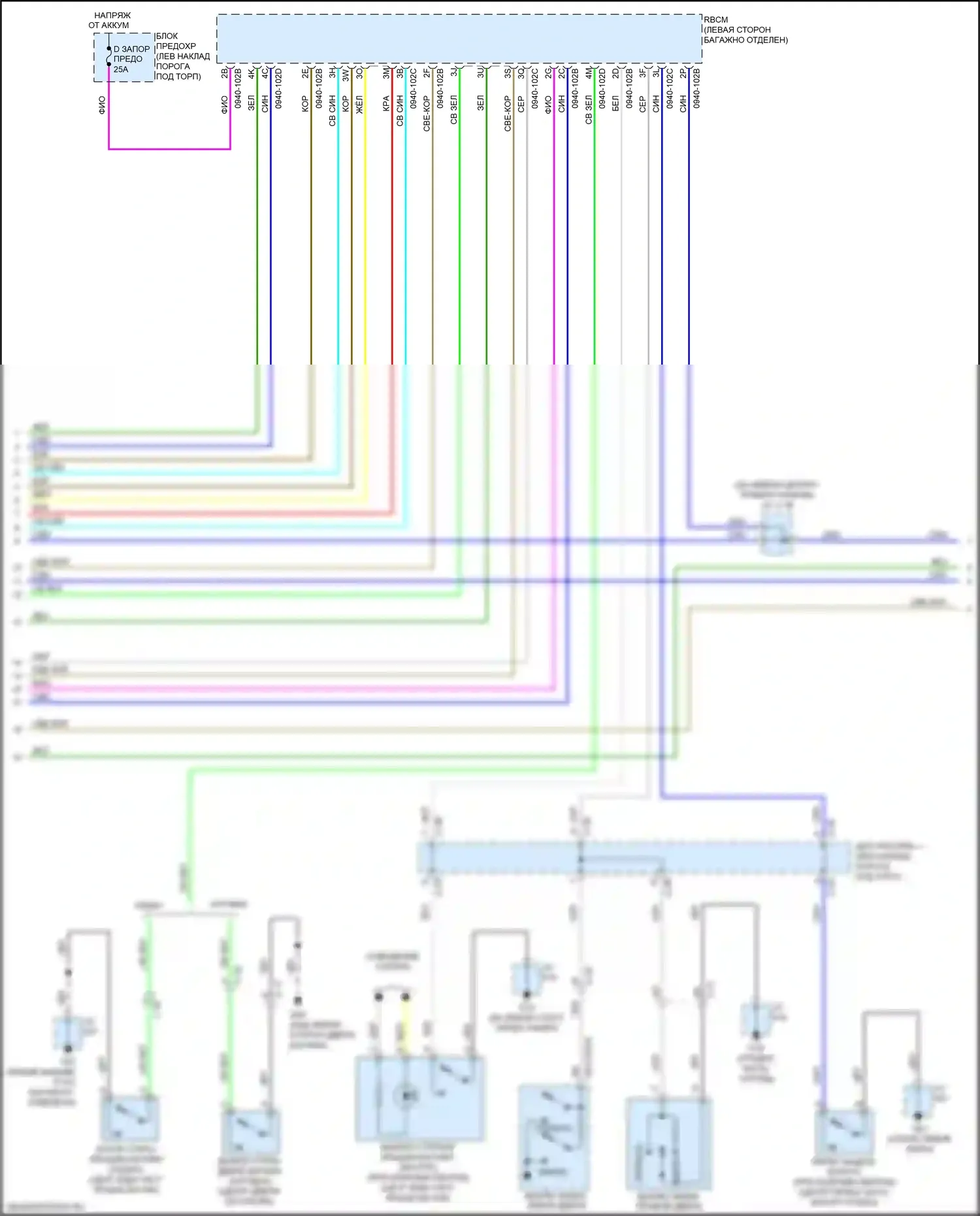 3 Mazda BM (2013-2016): Электросхема центрального замка (4 из 5) 
