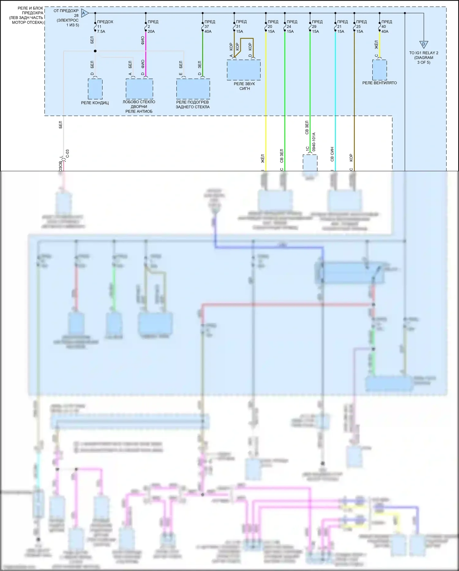 3 Mazda BP (2019-2024): Электросхема блока предохранителей реле (2 из 5) 
