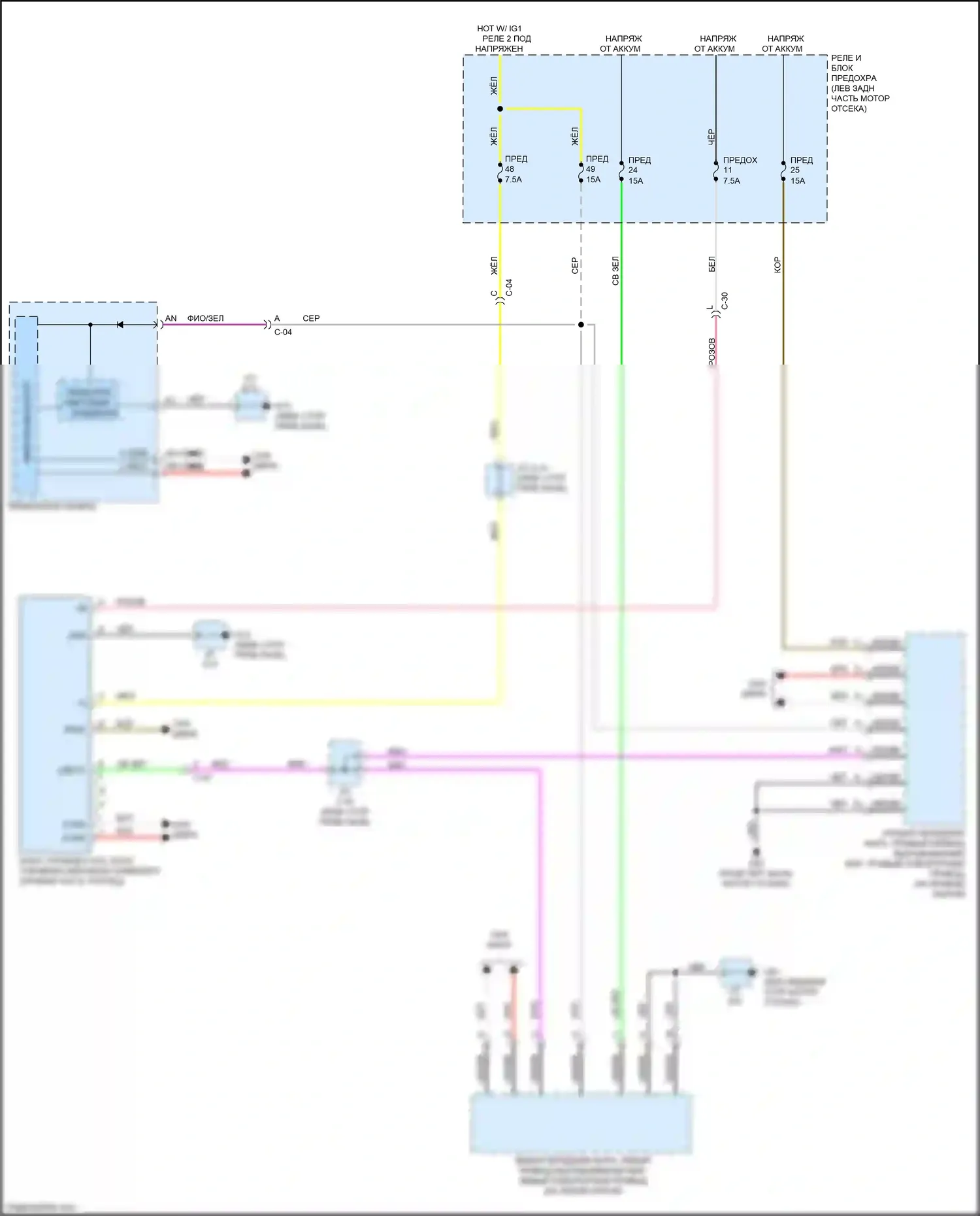 3 Mazda BP (2019-2024): Электросхема корректора фар 
