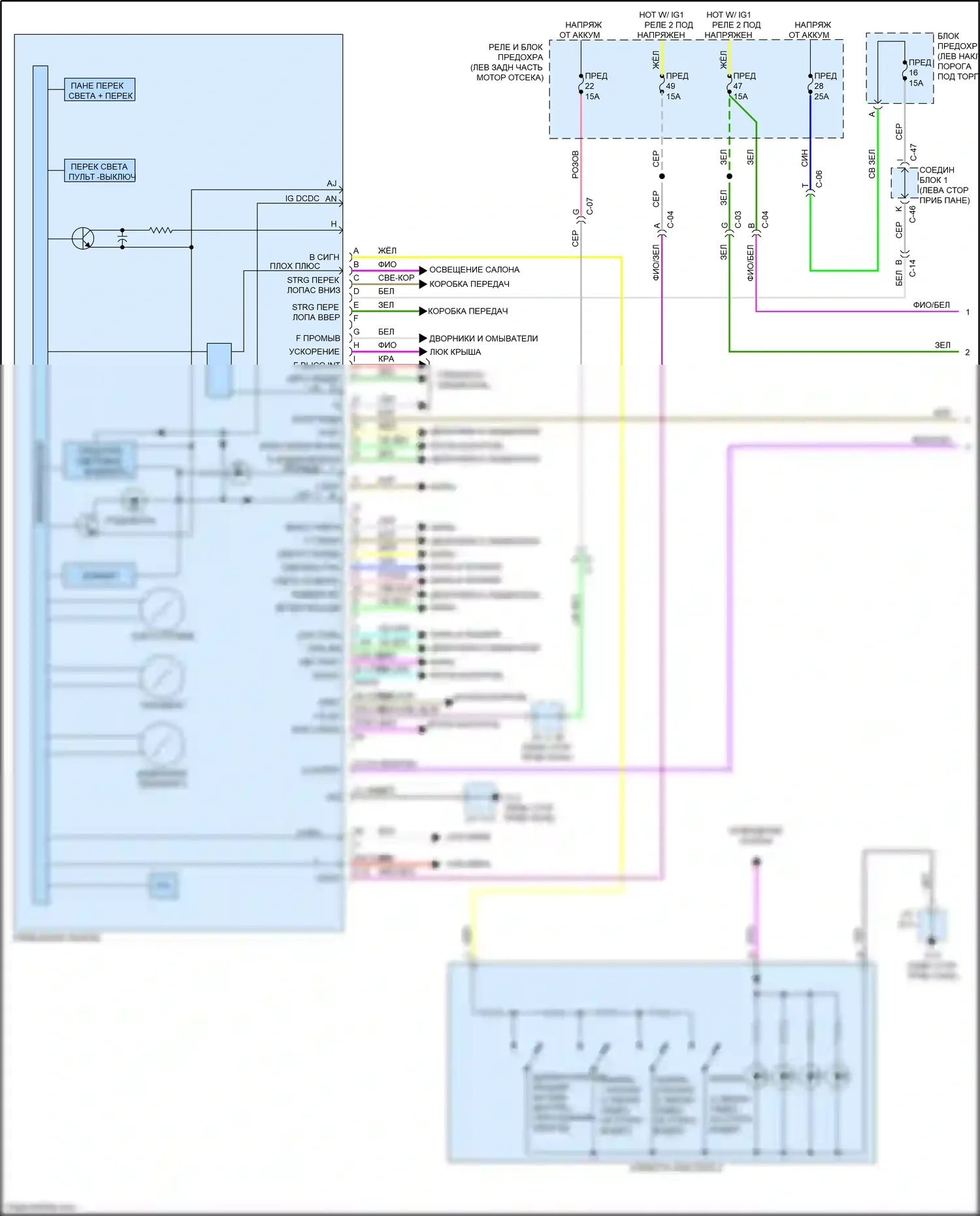 3 Mazda BP (2019-2024): Электросхема приборной панели (1 из 3) 