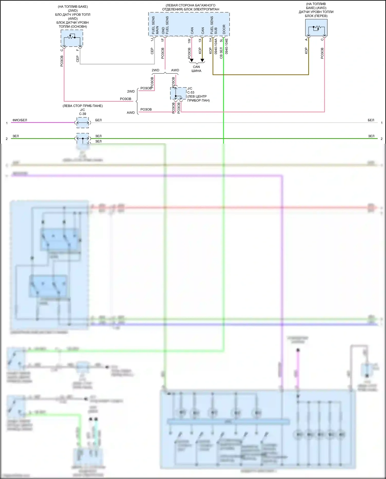 3 Mazda BP (2019-2024): Электросхема приборной панели (2 из 3) 