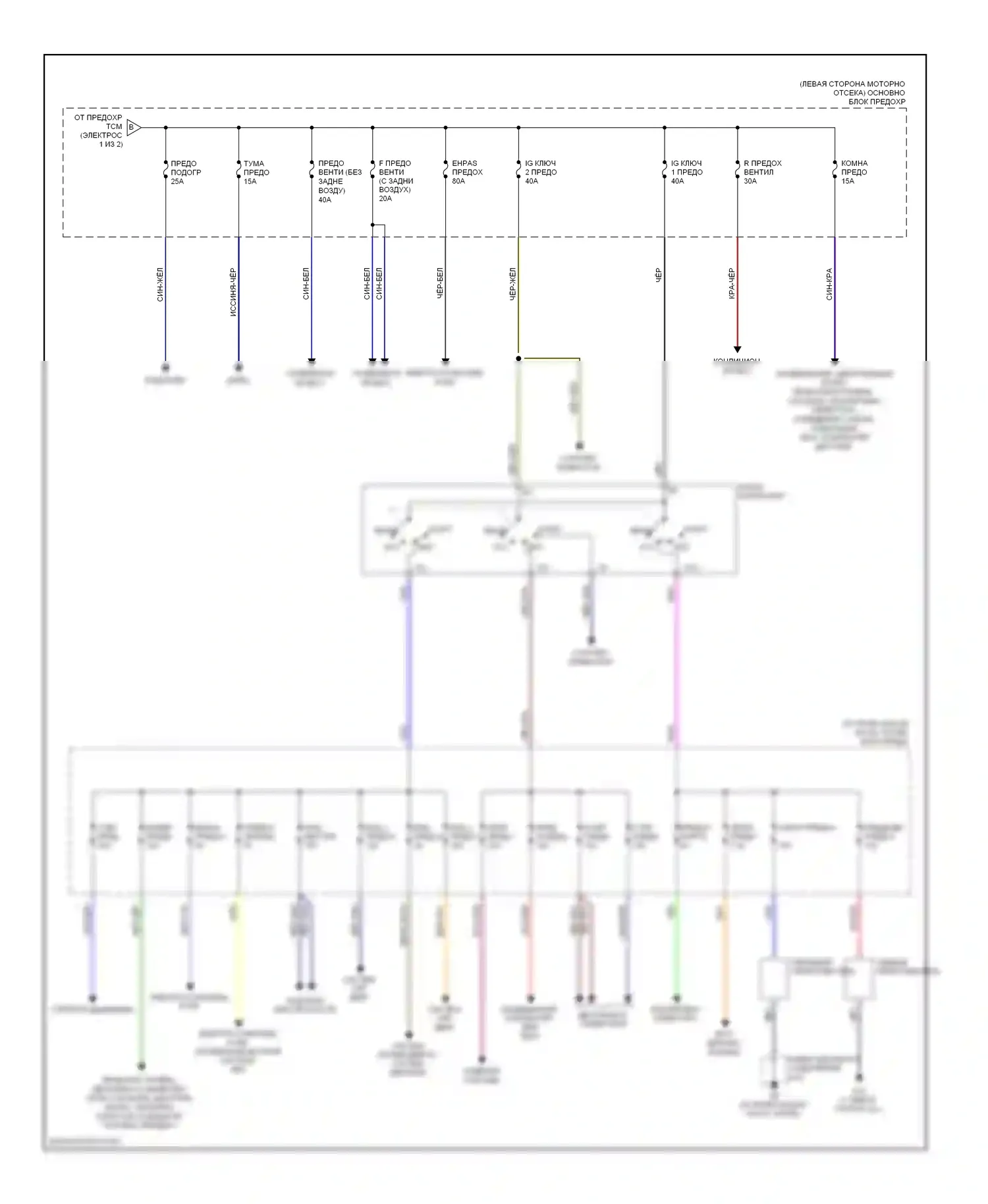 5 Mazda I рестайлинг (2007-2010): Электросхема блока предохранителей реле (2 из 2) 