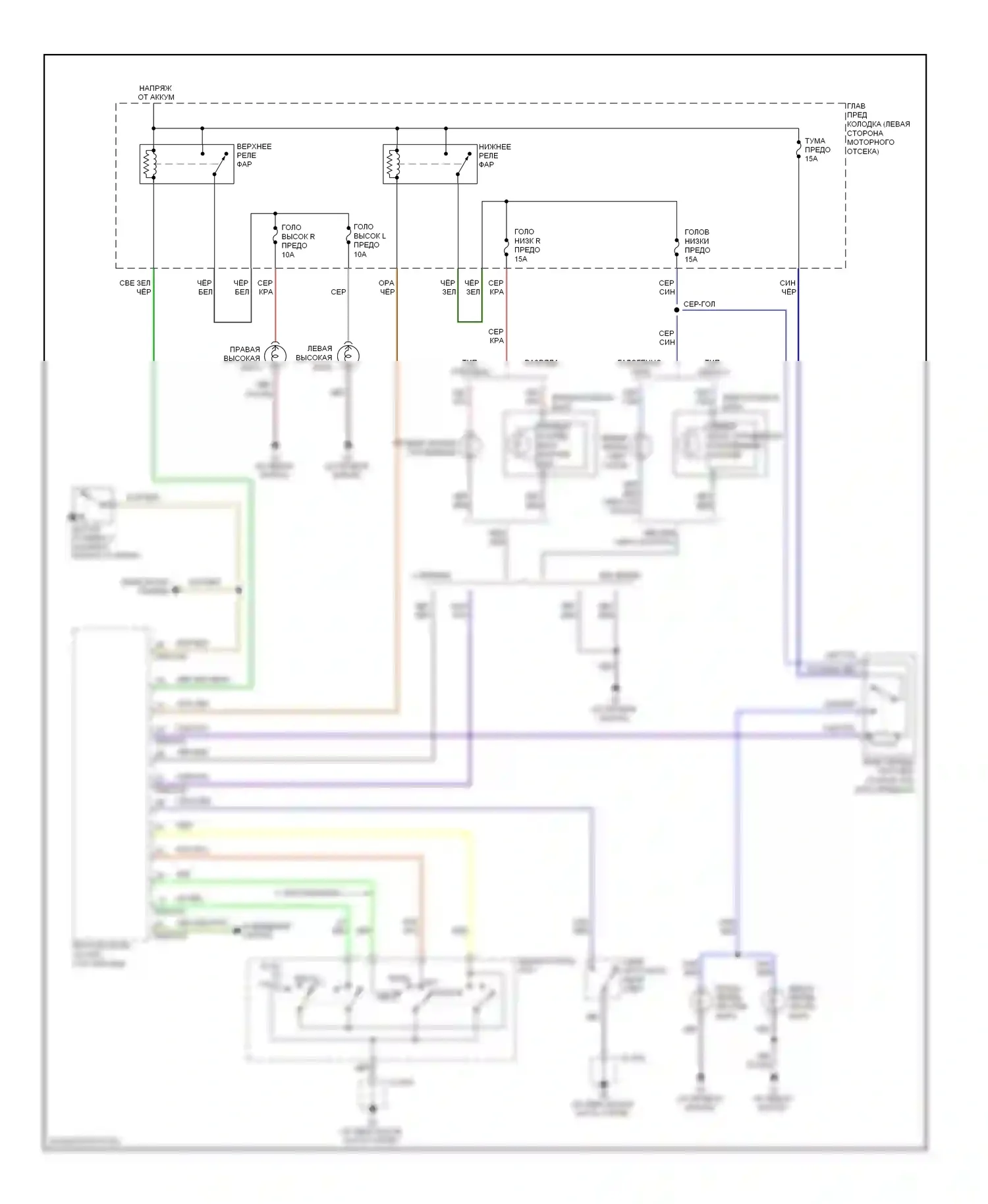 5 Mazda I рестайлинг (2007-2010): Электросхема фар 