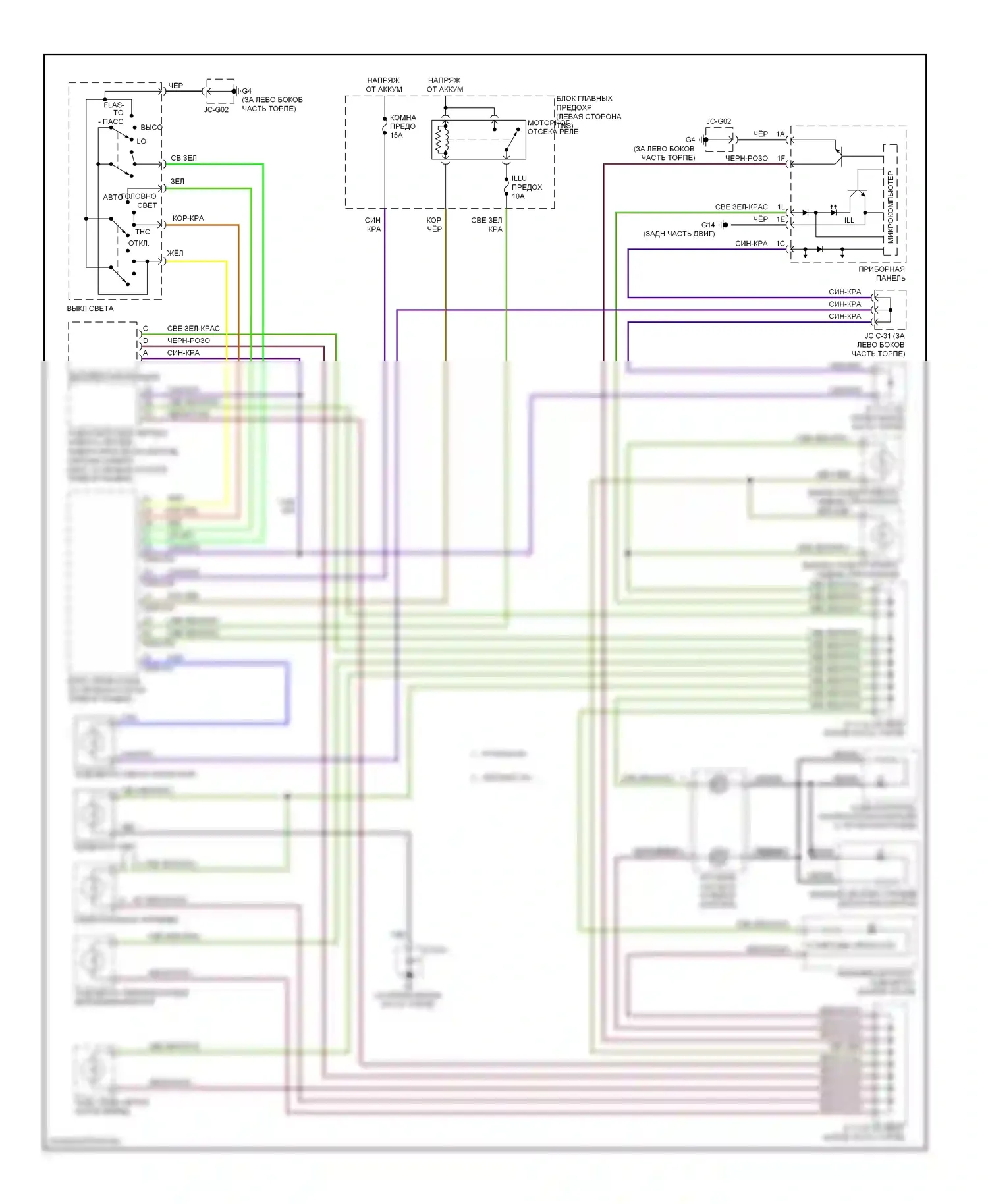 5 Mazda I рестайлинг (2007-2010): Электросхема подсветки приборной панели 