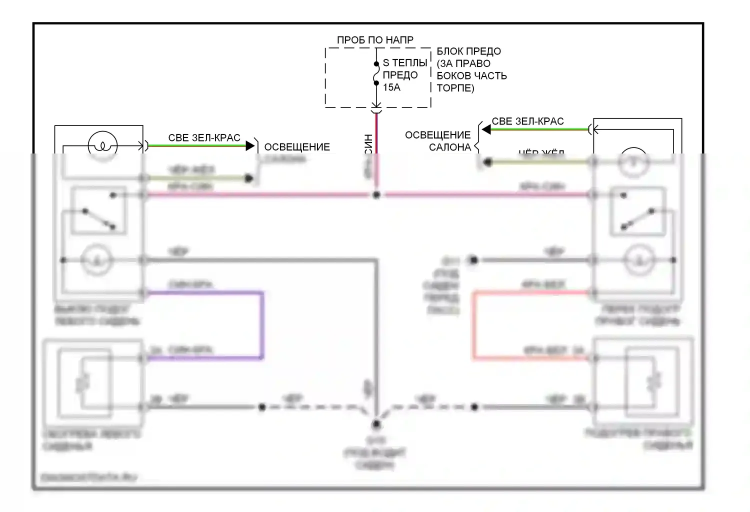 5 Mazda I рестайлинг (2007-2010): Электросхема сидений 