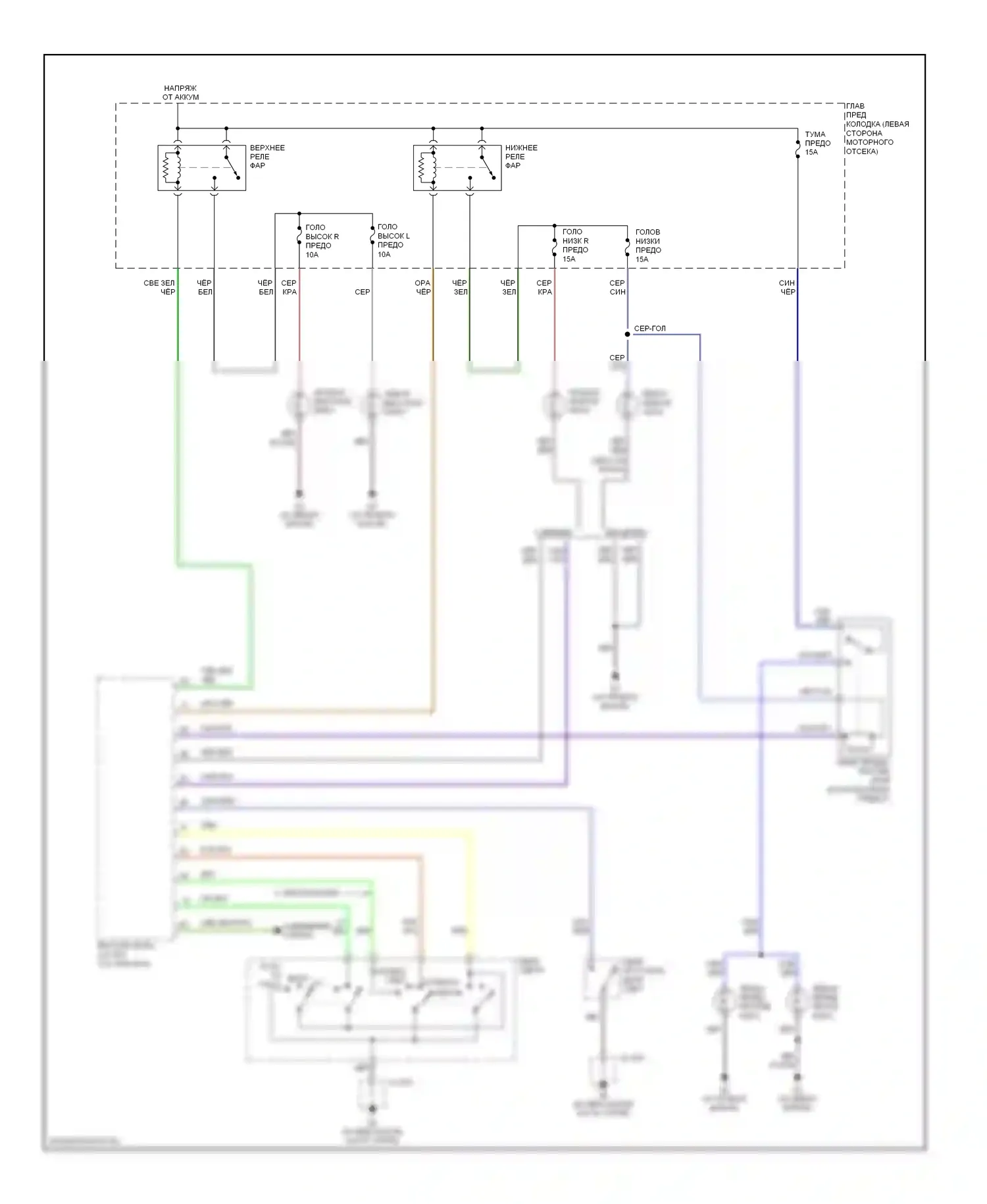 5 Mazda I (2005-2007): Электросхема фар 