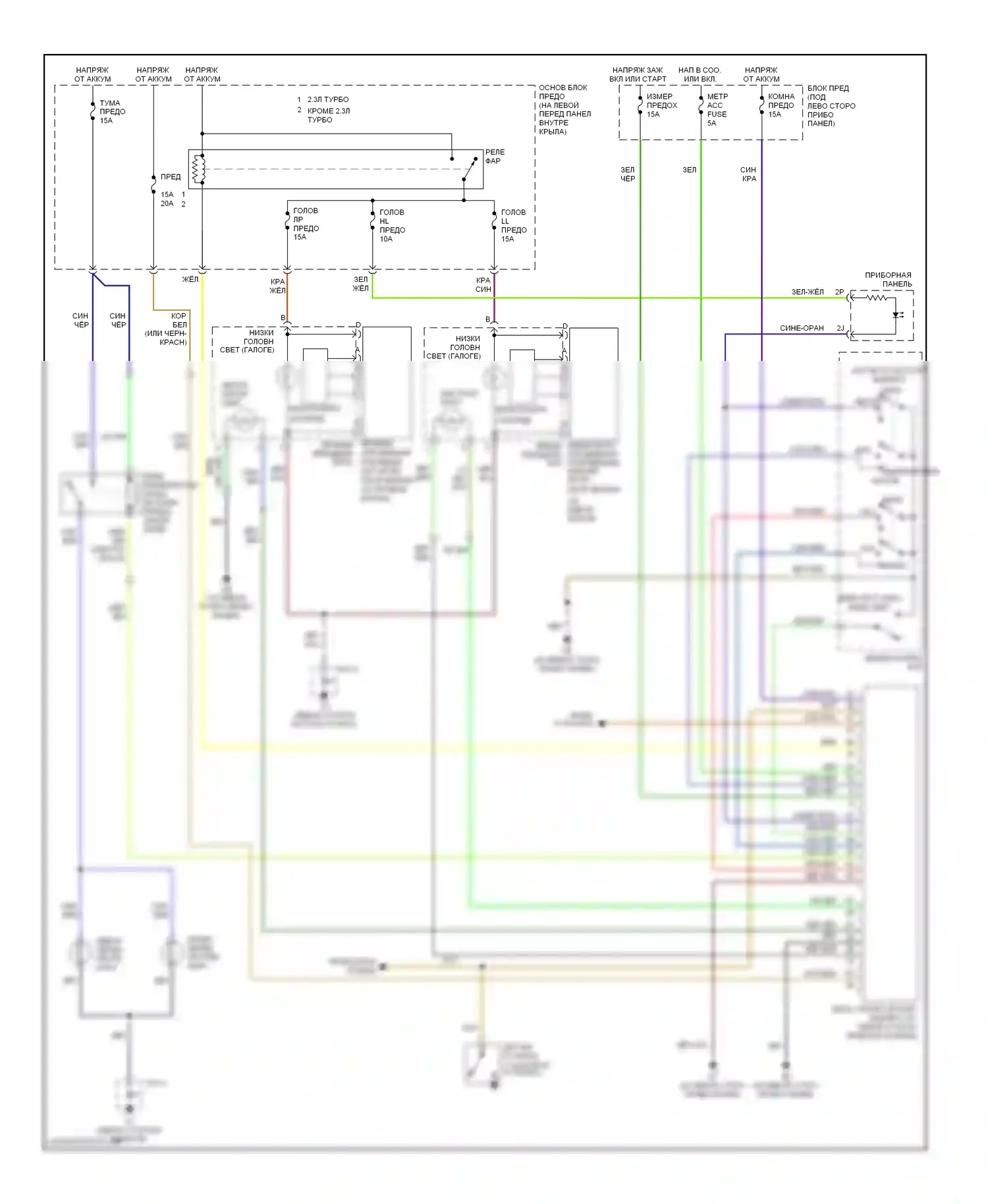 6 Mazda GG рестайлинг (2005-2008): Электросхема фар, с дрелью 