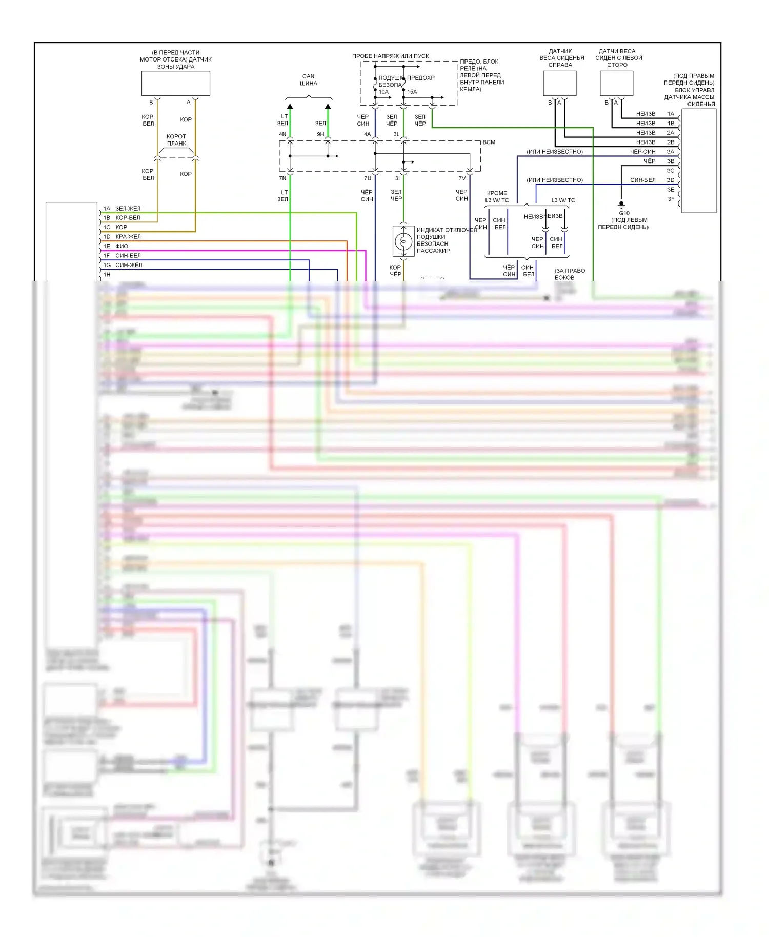 6 Mazda GG рестайлинг (2005-2008): Электросхема подушек безопасности (1 из 2) 