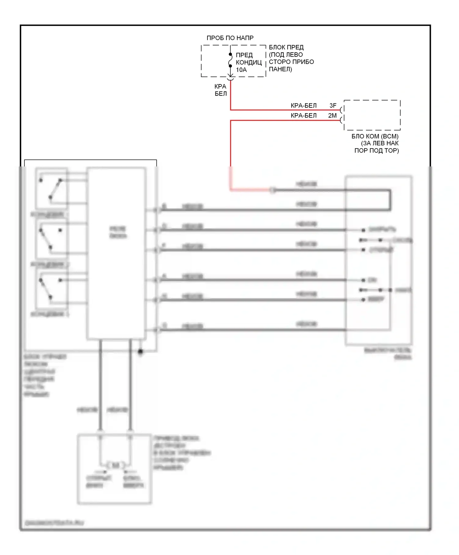 6 Mazda GG рестайлинг (2005-2008): Электросхема складной крыши/люка 