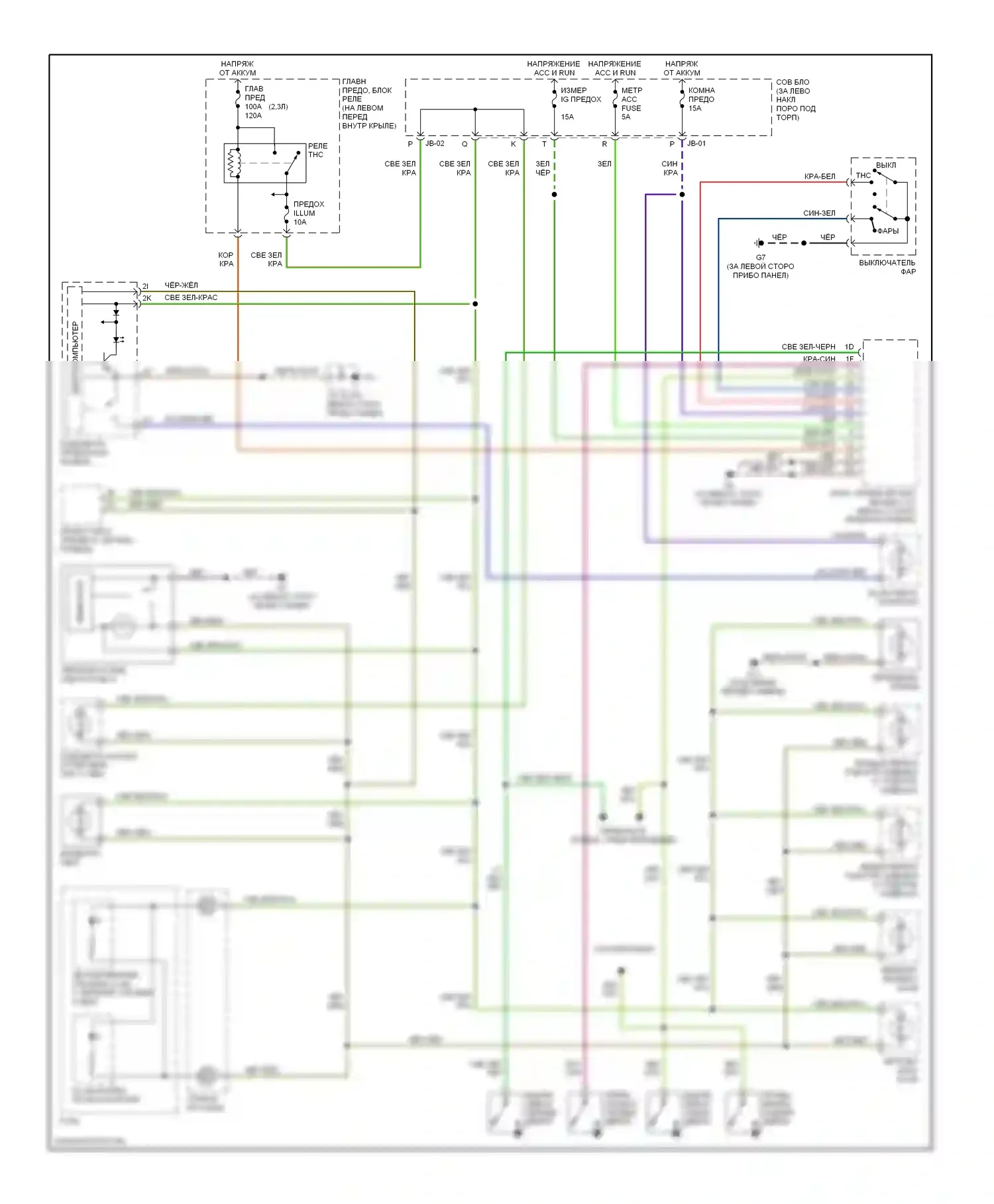 6 Mazda GG (2002-2005): Электросхема подсветки приборной панели 