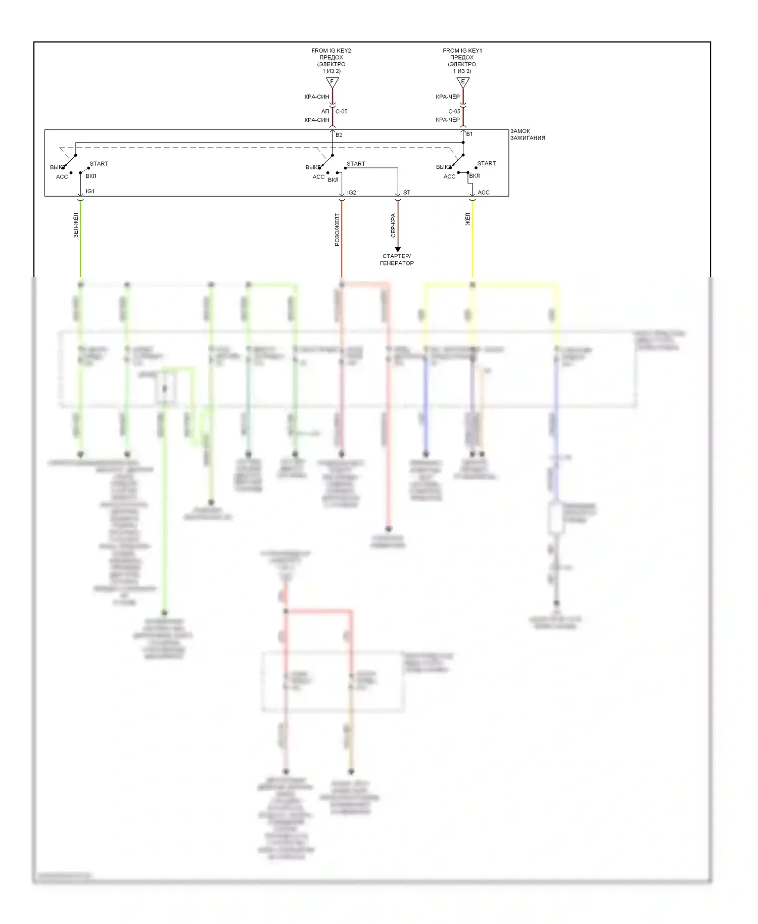 6 Mazda GH рестайлинг (2009-2013): Электросхема блока предохранителей реле, без усовершенствованной системы бесключевого ввода и запуска (2 из 2) 