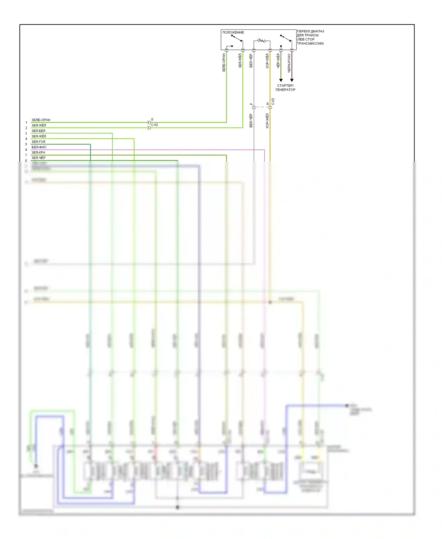 6 Mazda GH рестайлинг (2009-2013): 2.5l, электросхема соединений коробки передач (2 из 2) 