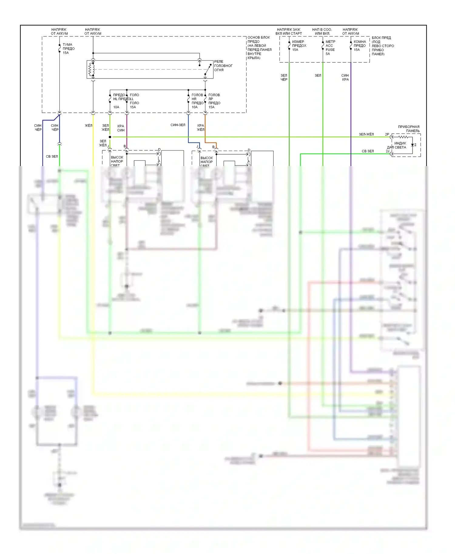 6 Mazda GH (2007-2009): Электросхема фар, без дрели 