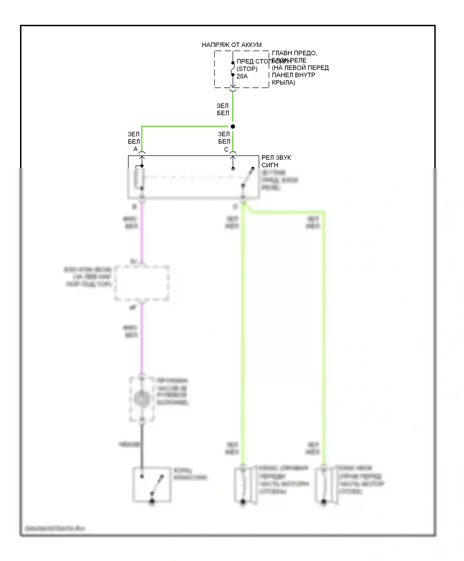 6 Mazda GH (2007-2009): Электросхема клаксона 