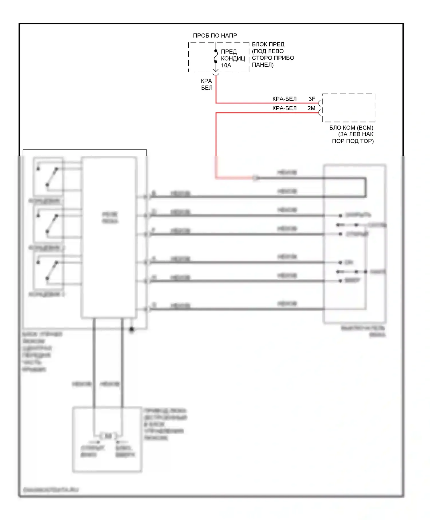 6 Mazda GH (2007-2009): Электросхема складной крыши/люка 
