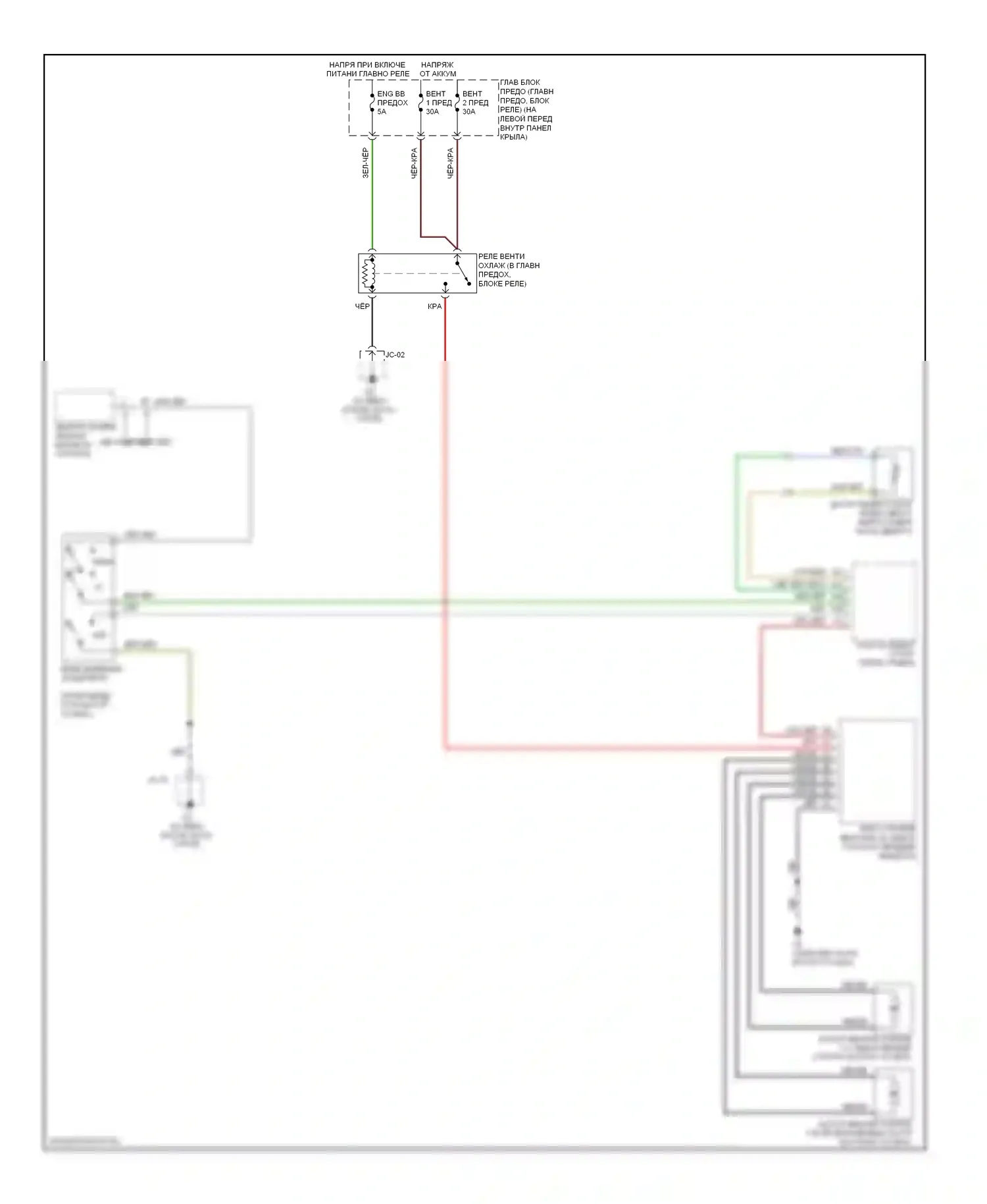 6 Mazda GH (2007-2009): 3,0л, электросхема вентилятора охлаждения 