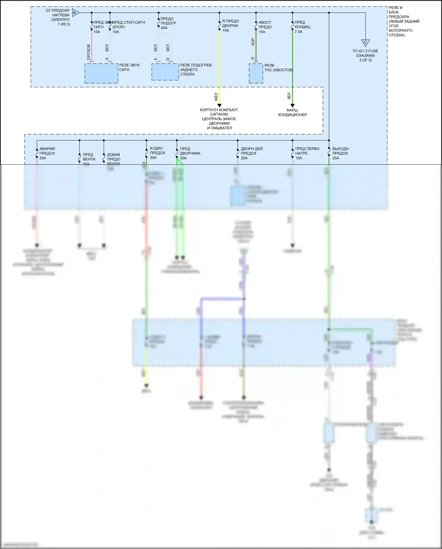 6 Mazda GJ рестайлинг 2 (2018-2024): Электросхема блока предохранителей реле (2 из 3) 