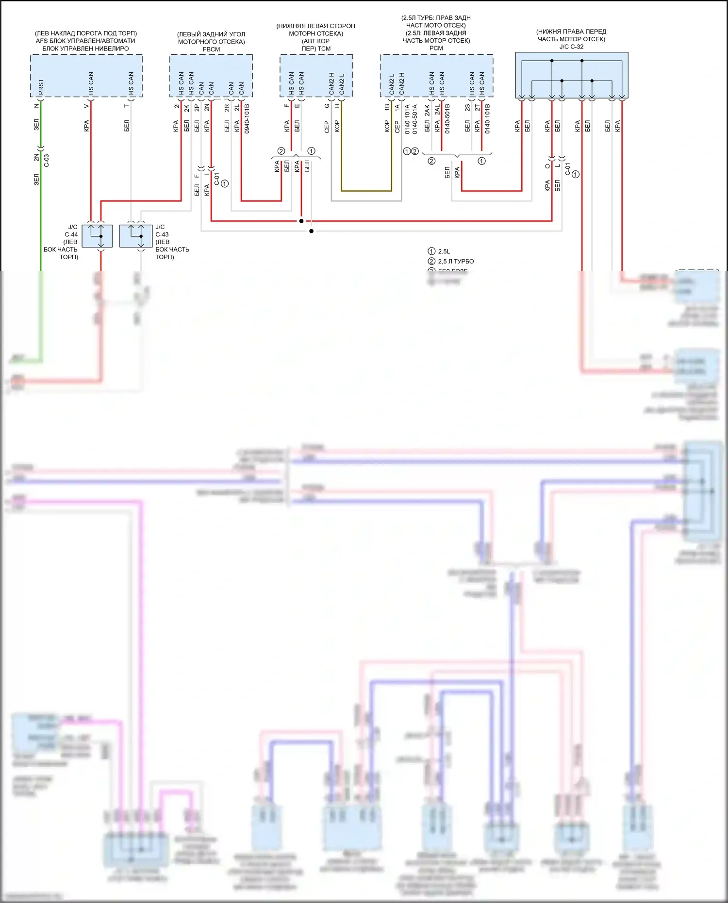 6 Mazda GJ рестайлинг 2 (2018-2024): Can шина электросхема (2 из 2) 
