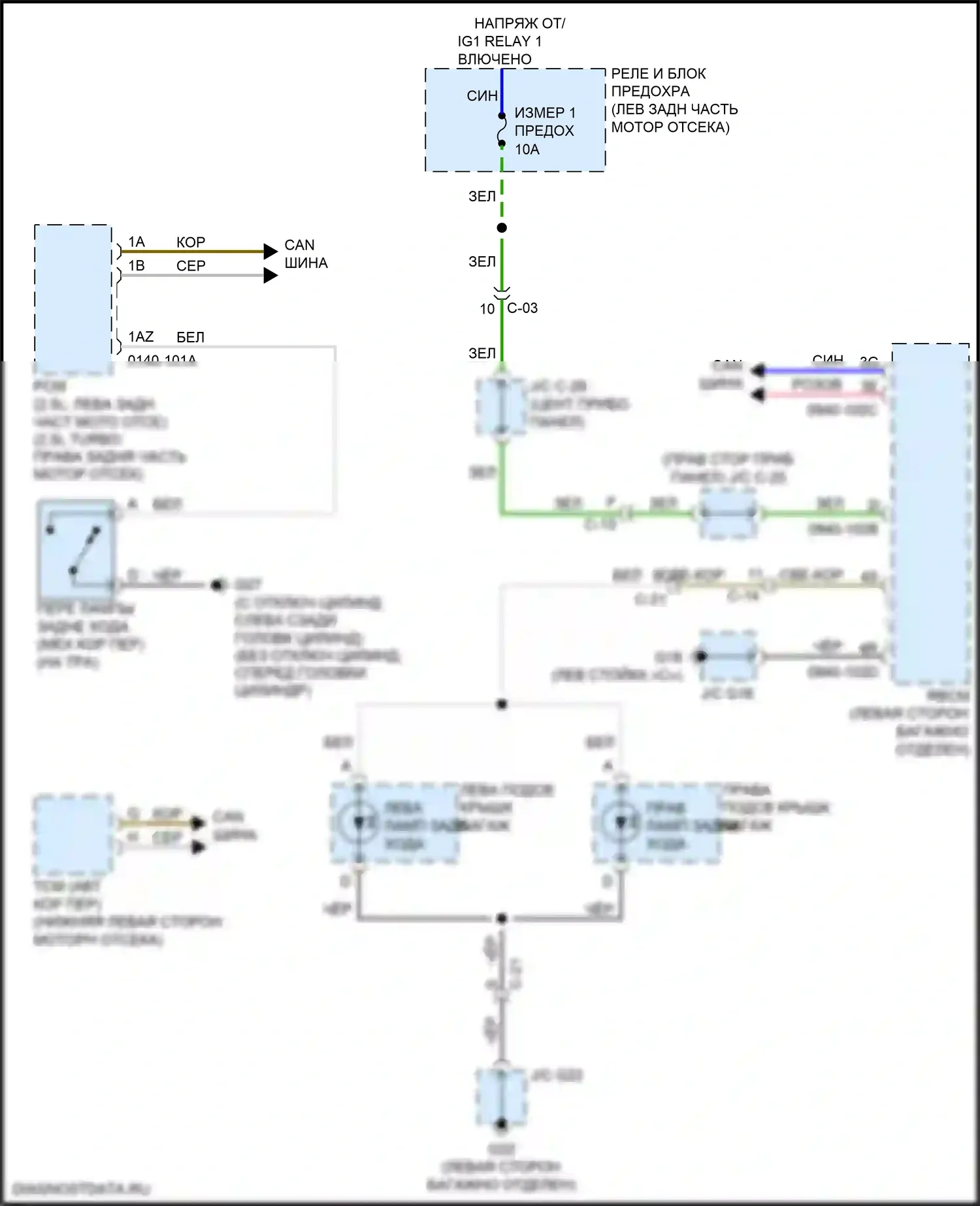 6 Mazda GJ рестайлинг 2 (2018-2024): Электросхема фонарей заднего хода 