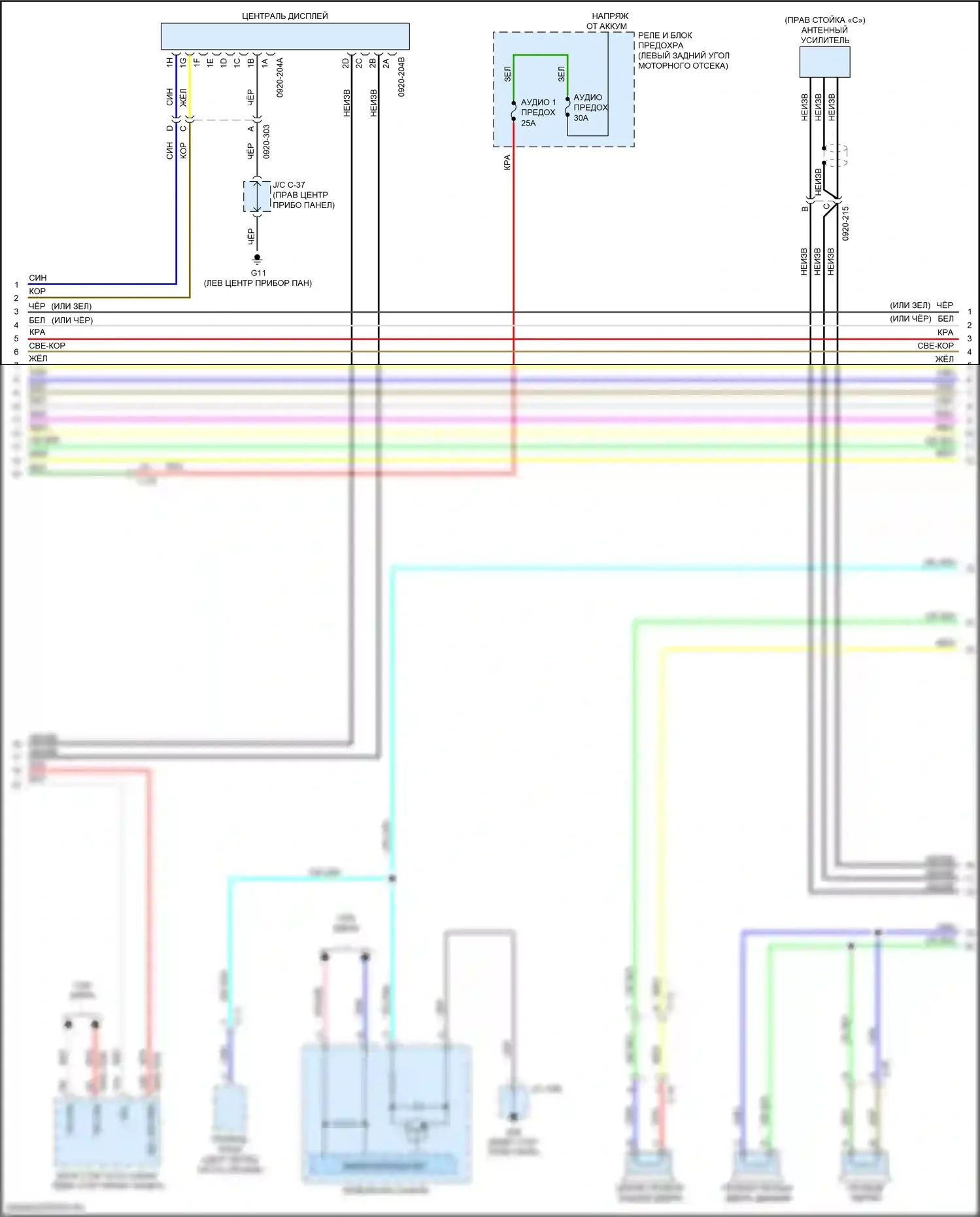 6 Mazda GJ рестайлинг 2 (2018-2024): Электросхема магнитолы, без bose (3 из 4) 